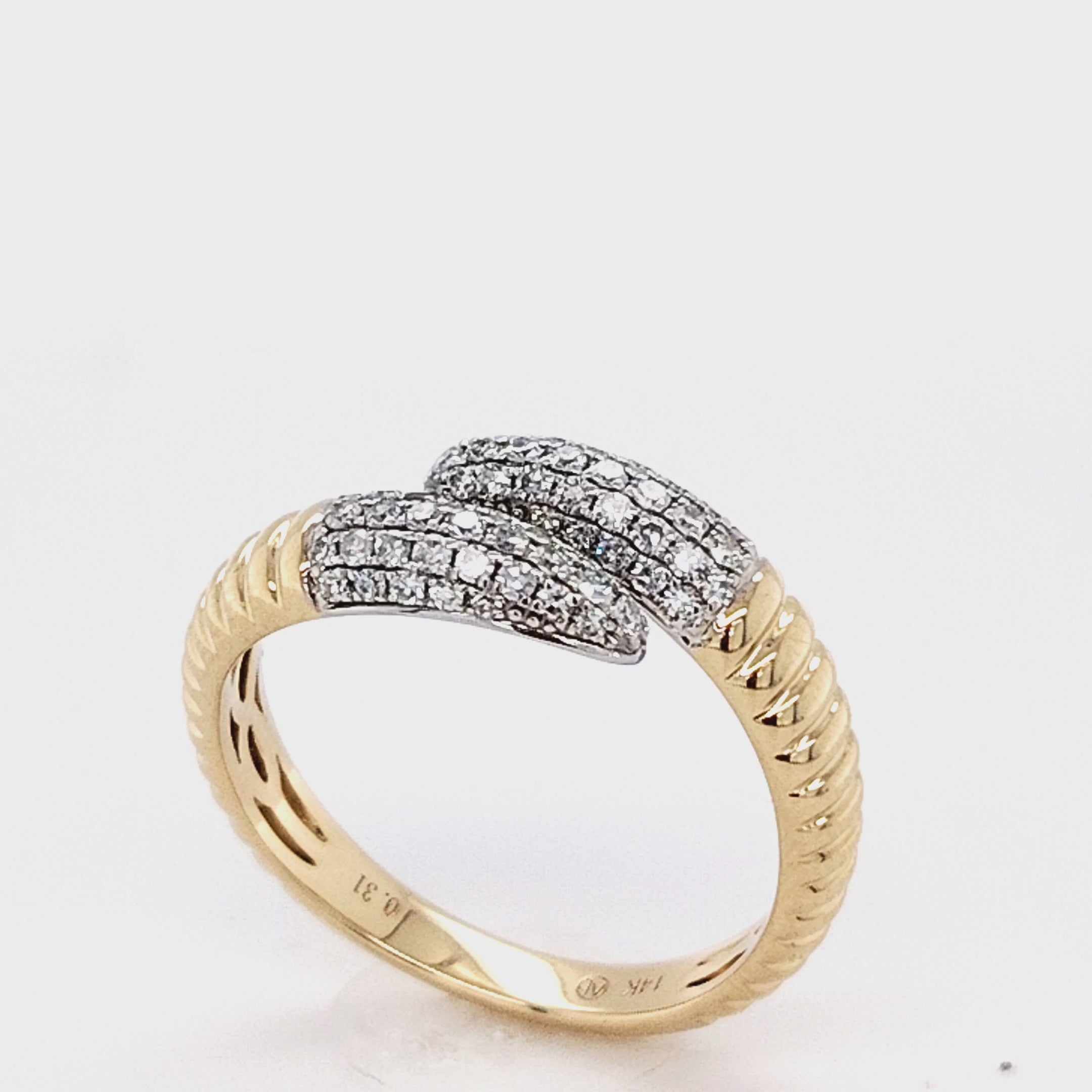 Two-Tone Diamond Bypass Ring