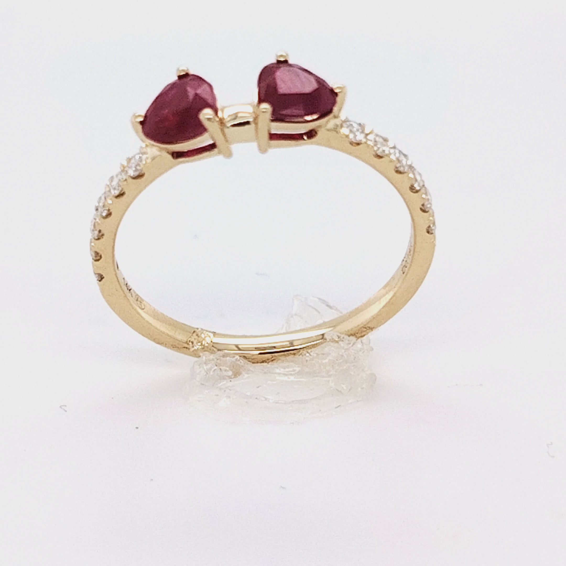 Twin Flame Ruby and Diamond Ring