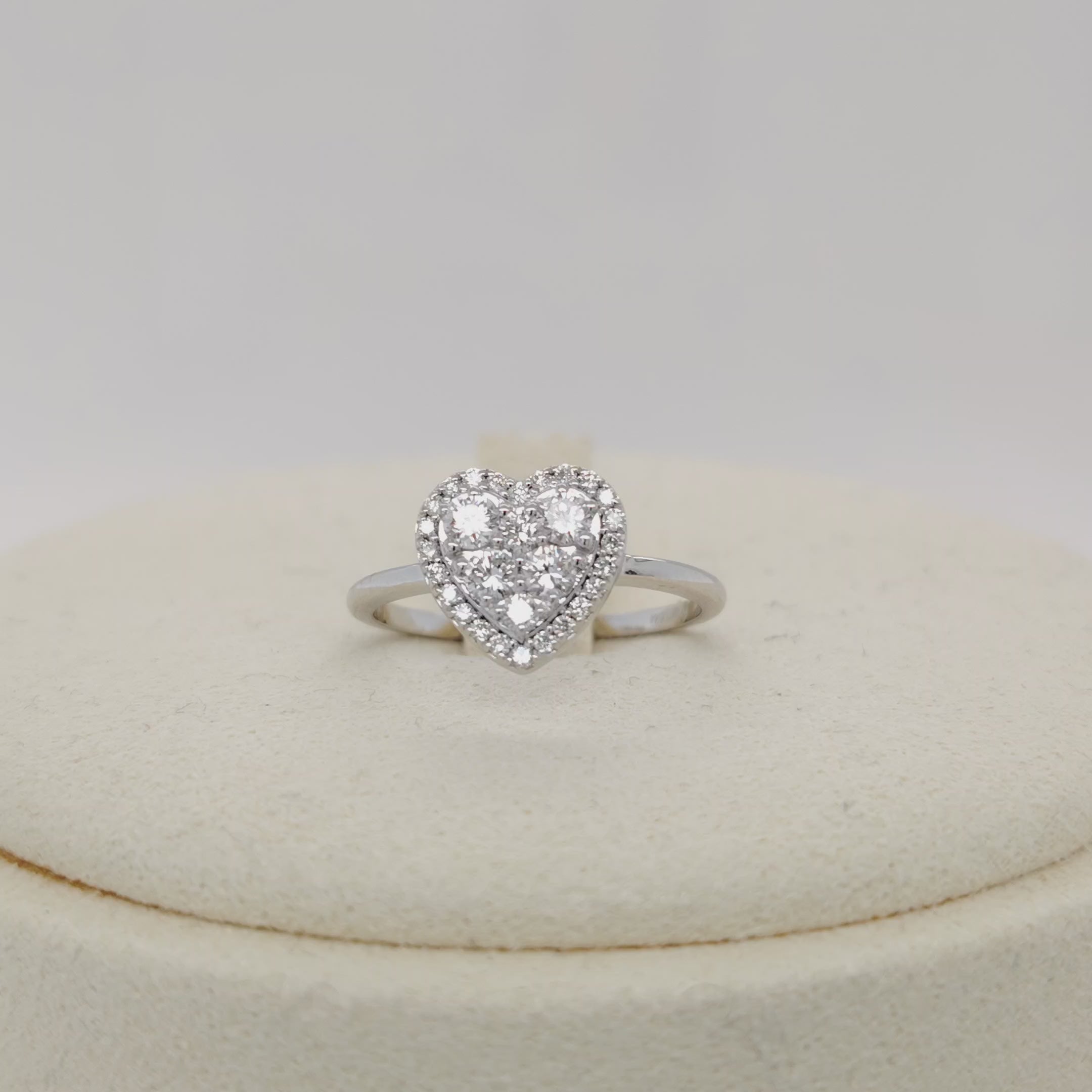 Halo Heart Diamond Ring