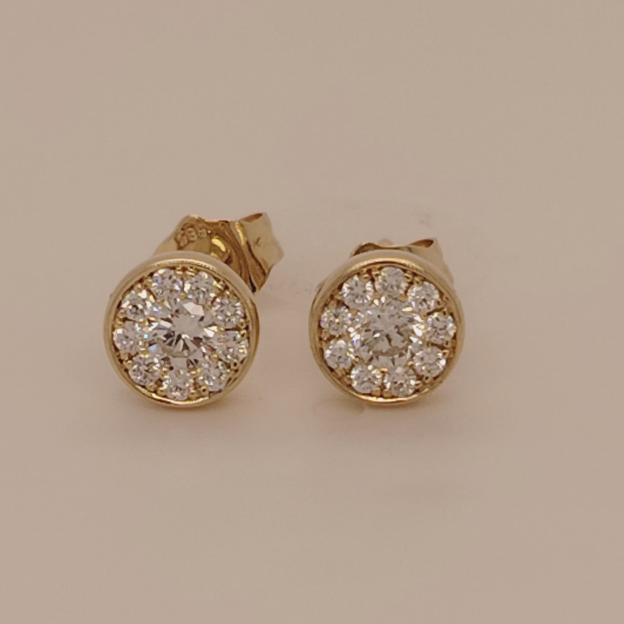 Diamond Cluster Stud Earrings