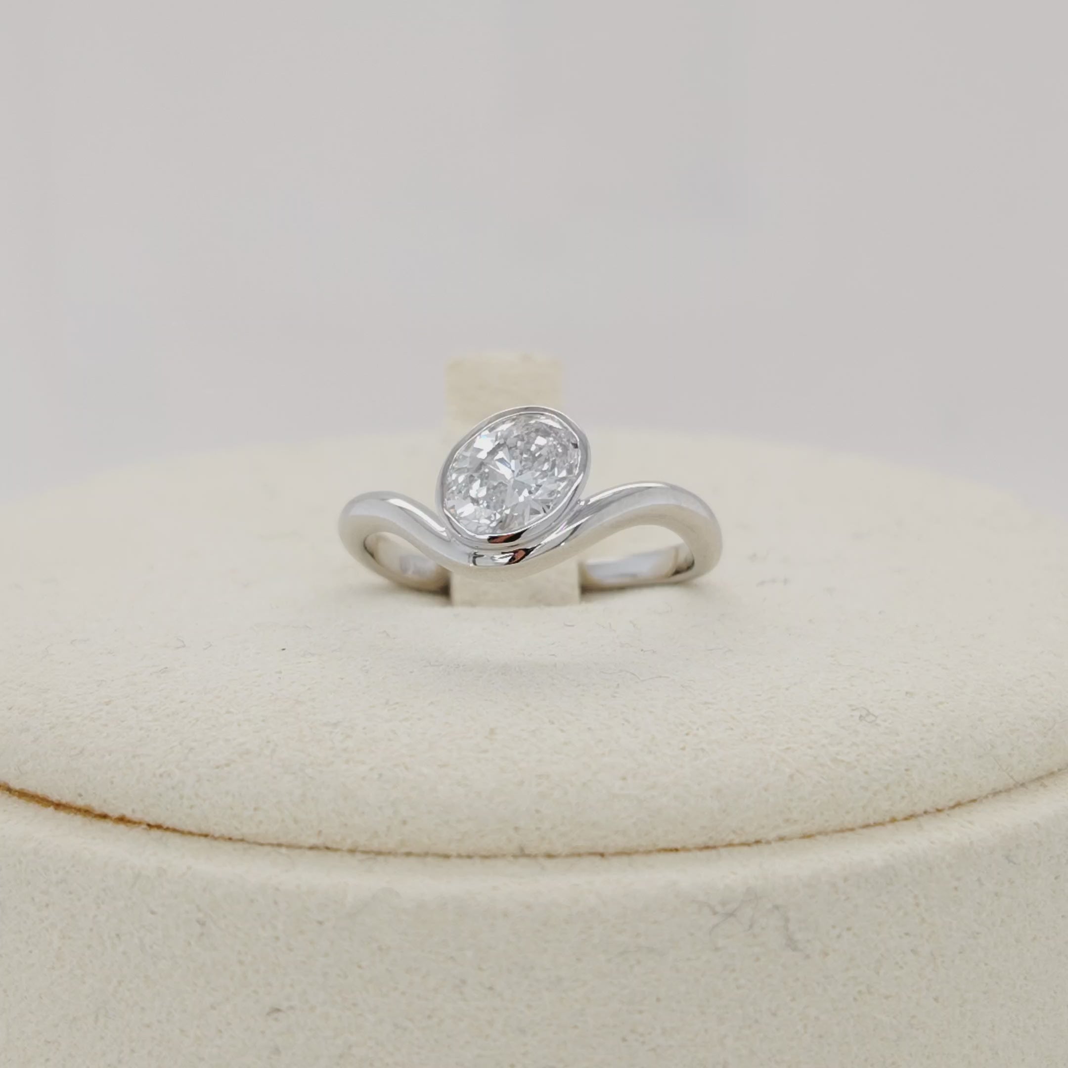 Curved Solitaire Lab Grown Diamond Ring
