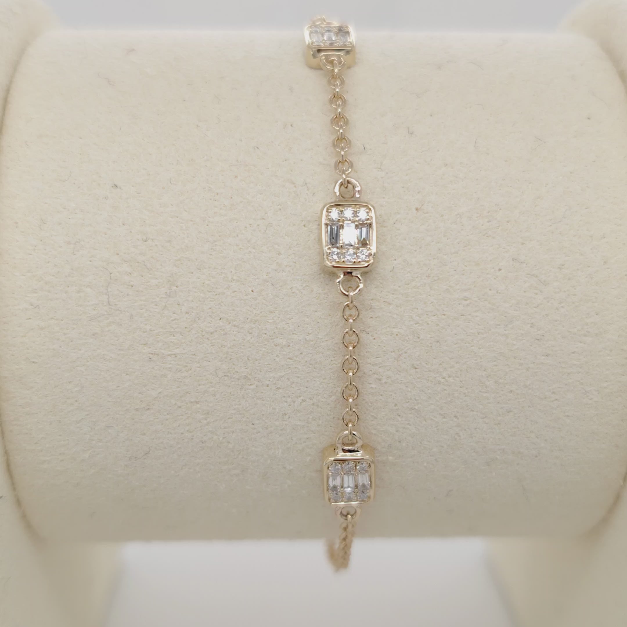 Emerald-Cut Station Chain Bracelet