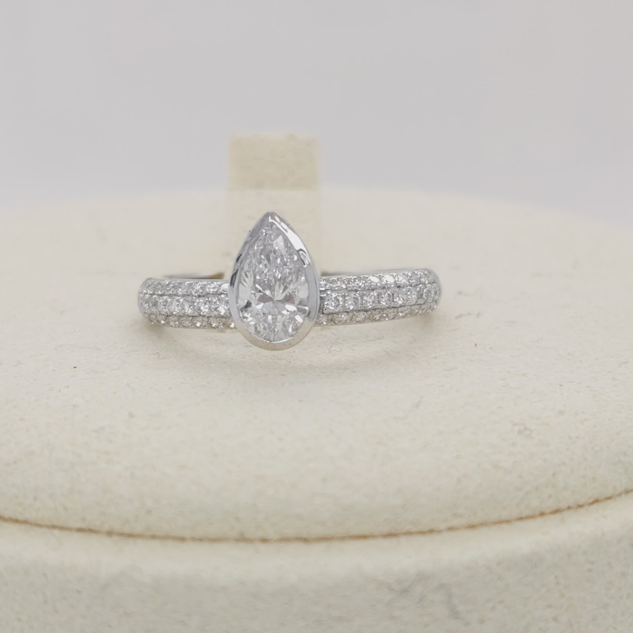 Pear-Shaped Diamond Solitaire Ring