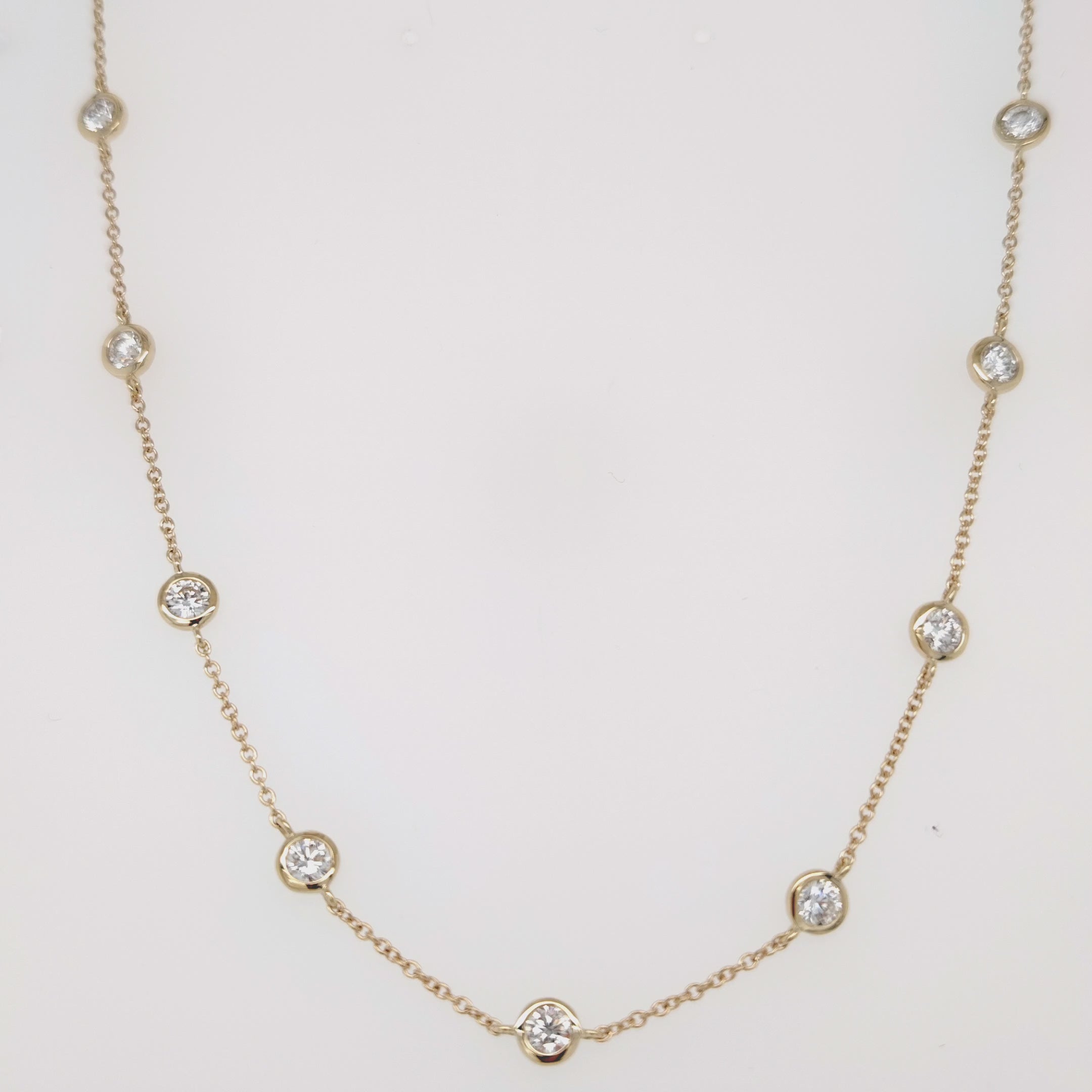 Bezel Diamond Station Necklace
