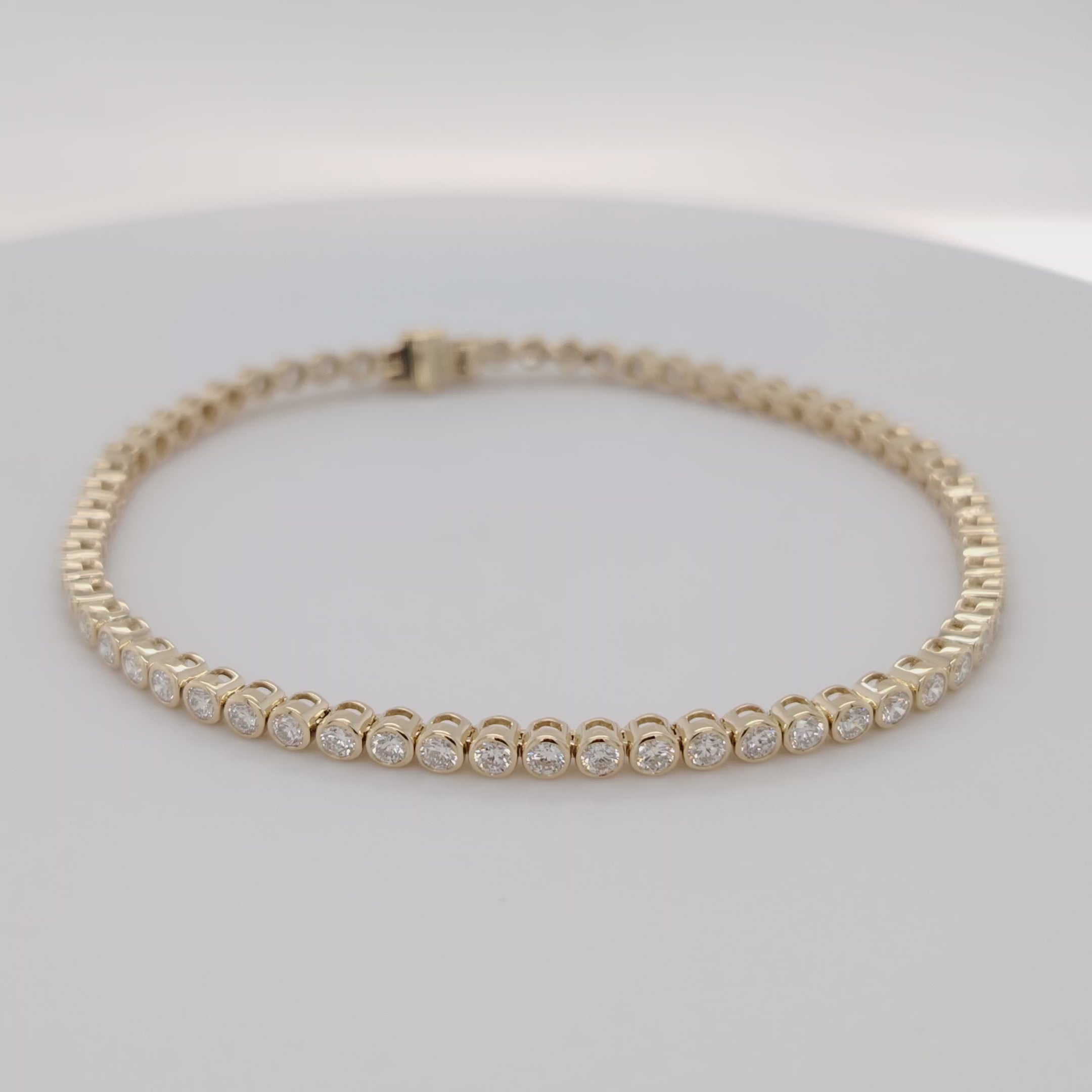 Bezel-Set Round Diamond Tennis Bracelet