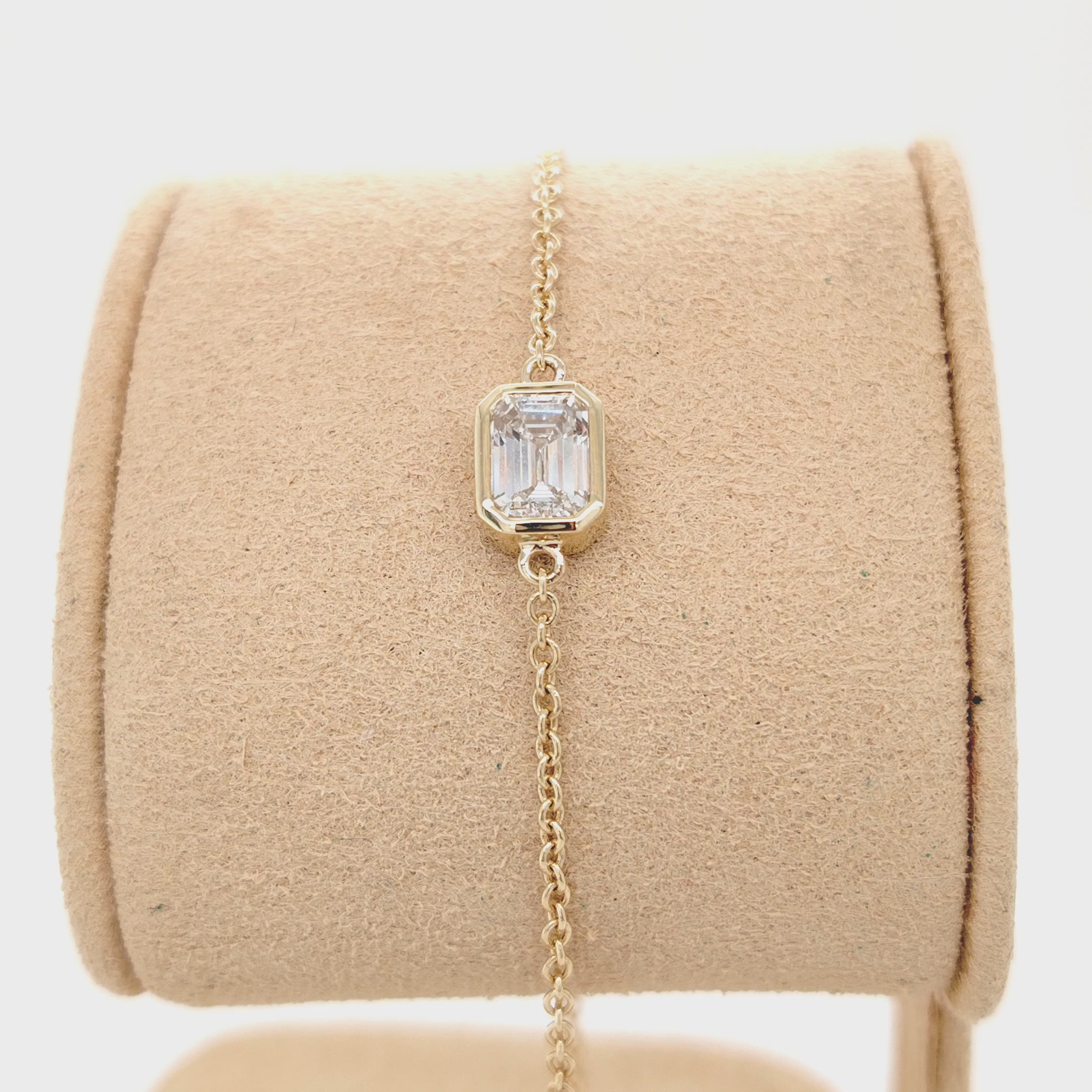 Classic Emerald-Cut Diamond Chain Bracelet