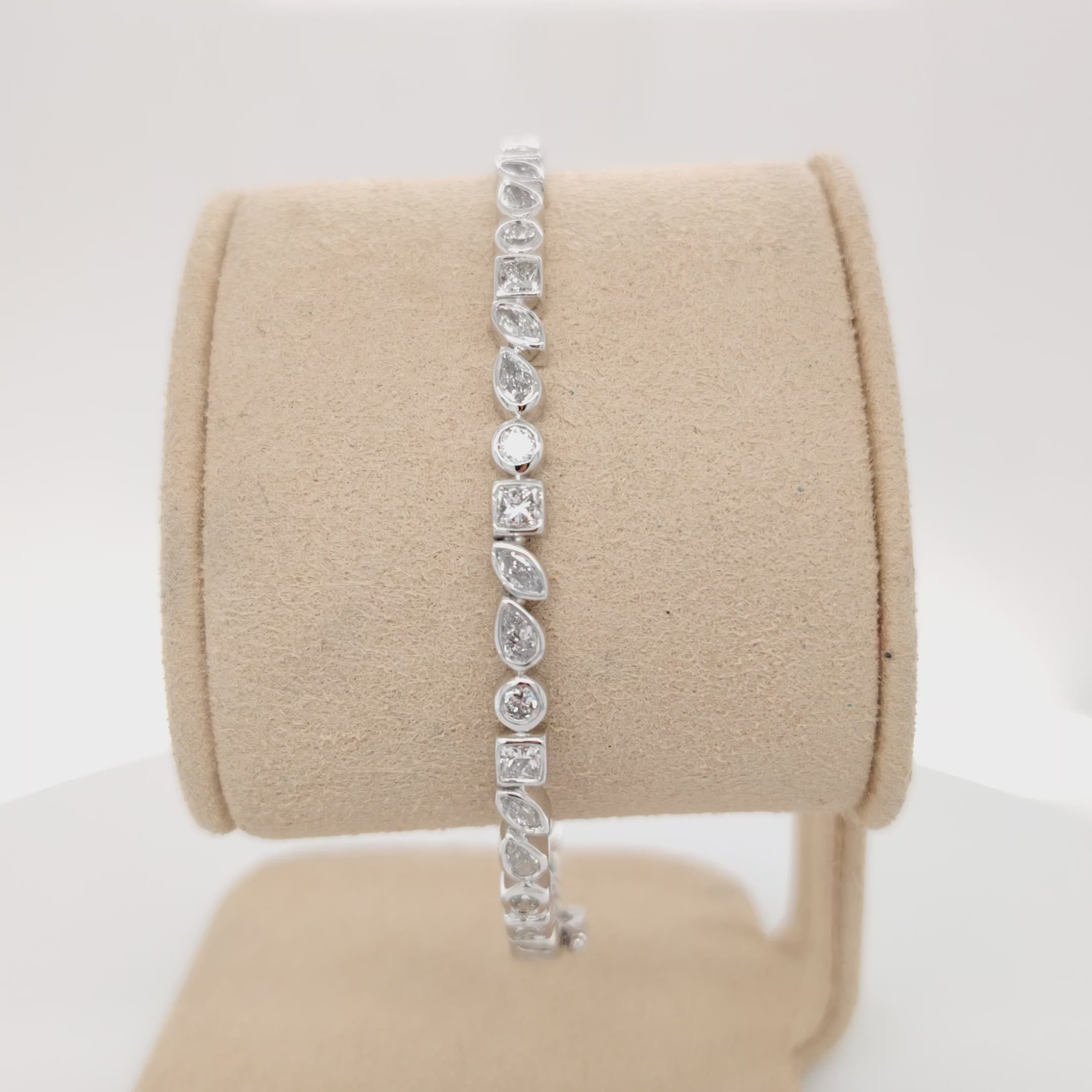 Geometric Diamond Station Bracelet - Bezel Setting