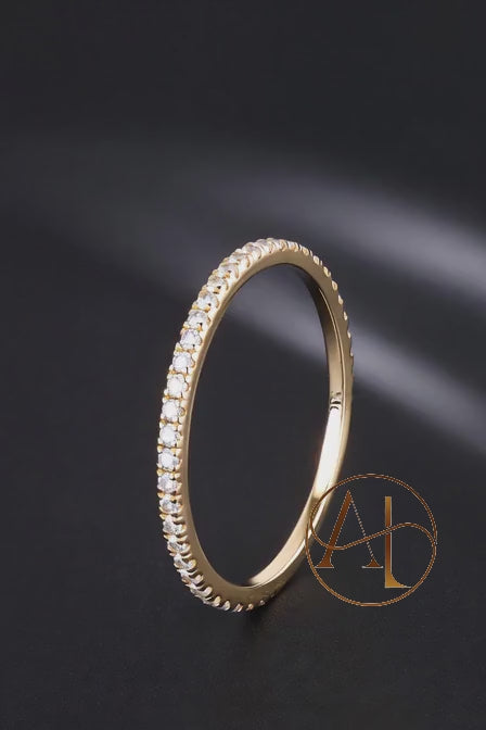 18K Slim Pave Eternity Band