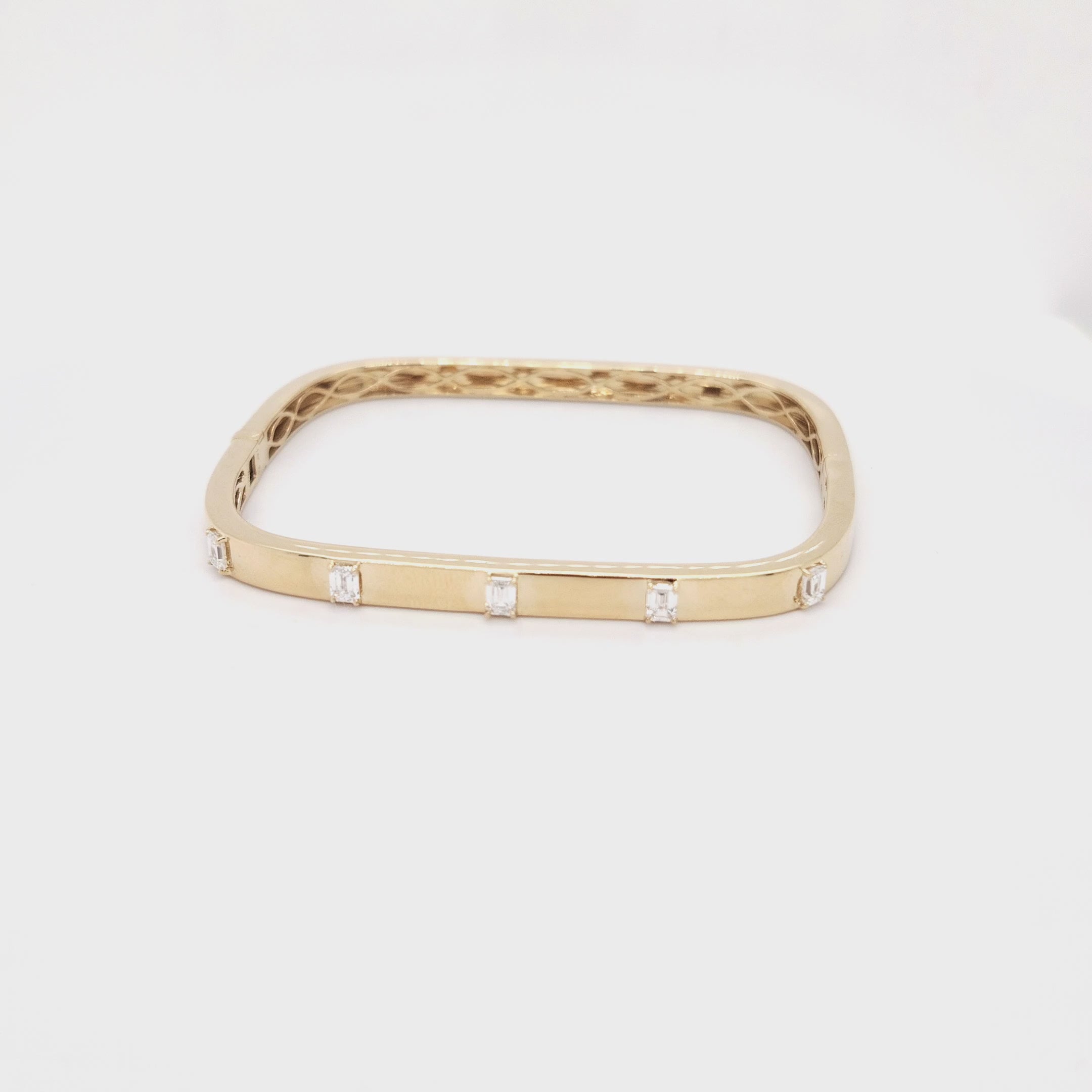 Square Diamond Bangle Bracelet