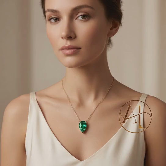 Pear-Shaped Emerald Necklace
