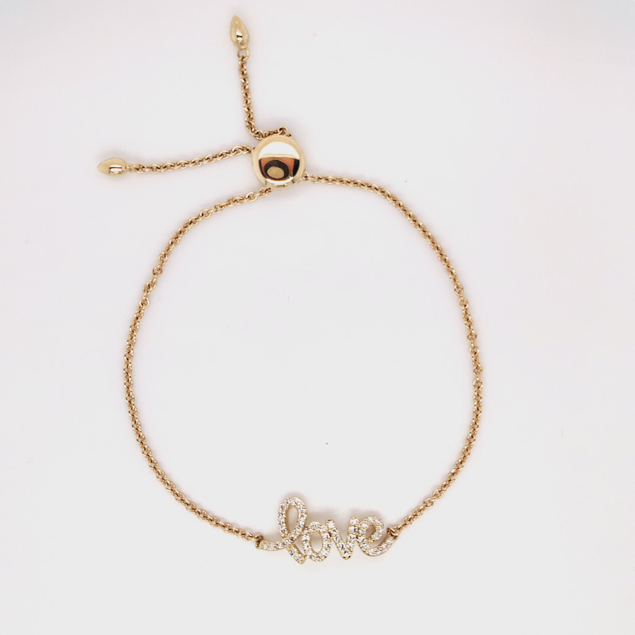 Pavé Diamond Love Bracelet - Adjustable