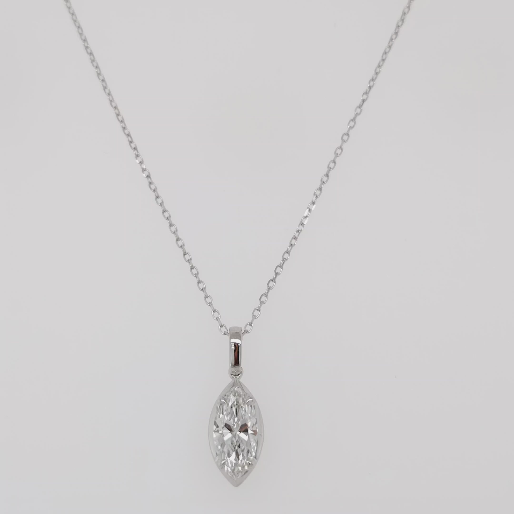 Marquise Solitaire Diamond Pendant