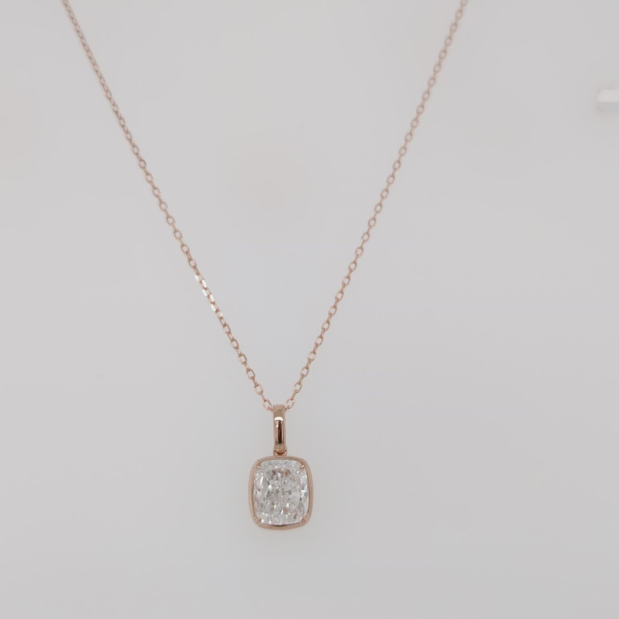 Bezel Cushion Diamond Pendant