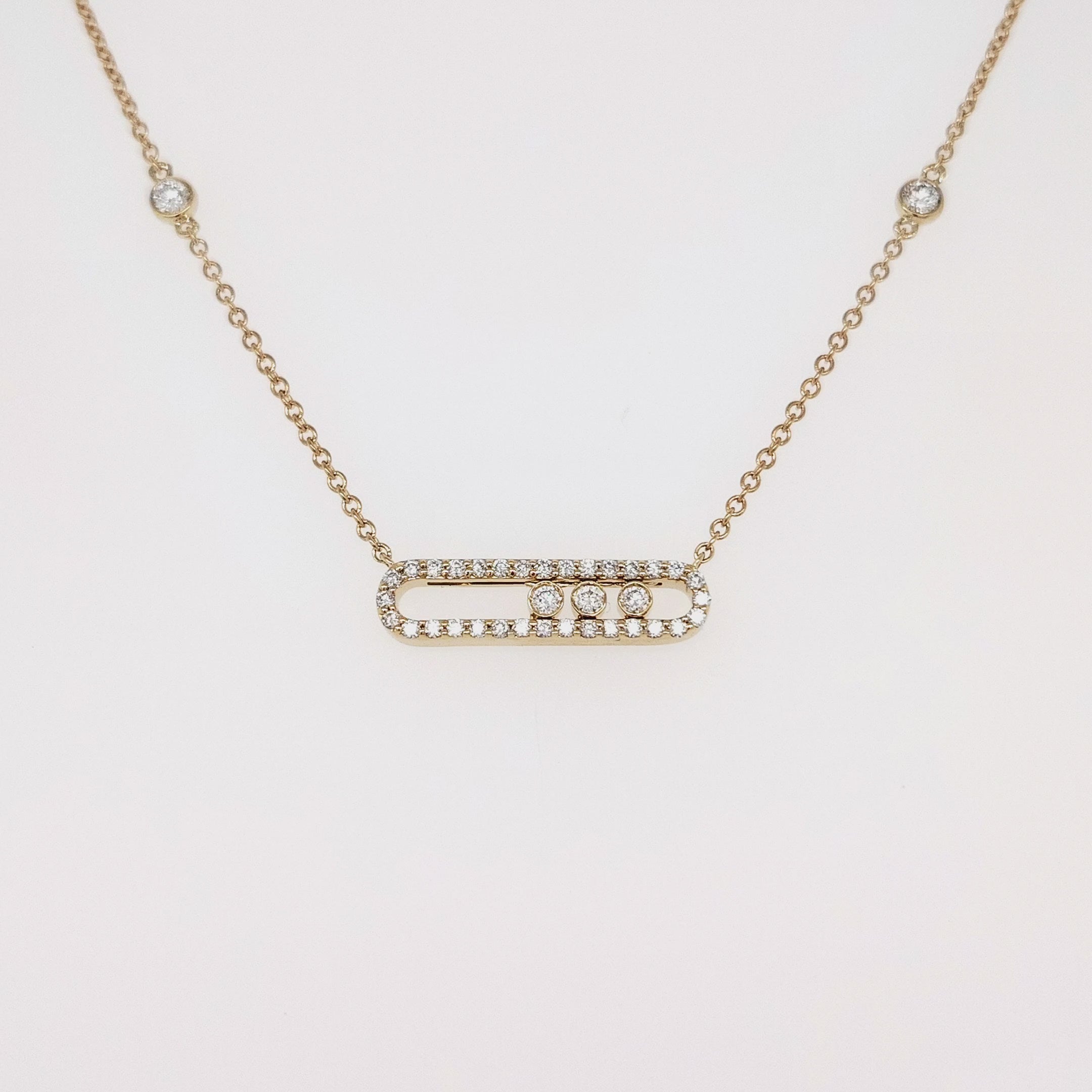 Floating Diamond Bar Necklace