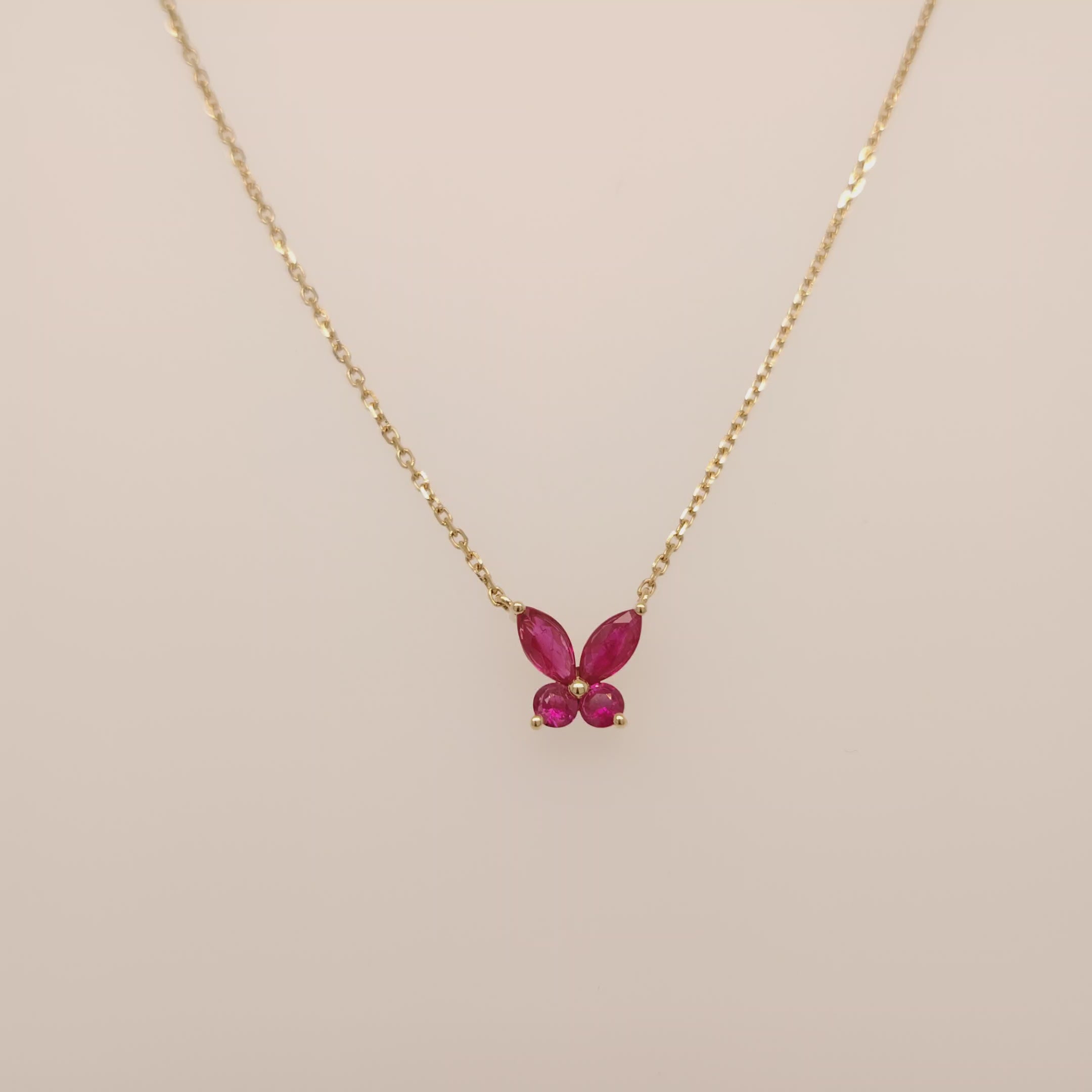 Butterfly Bliss Necklace with Ruby