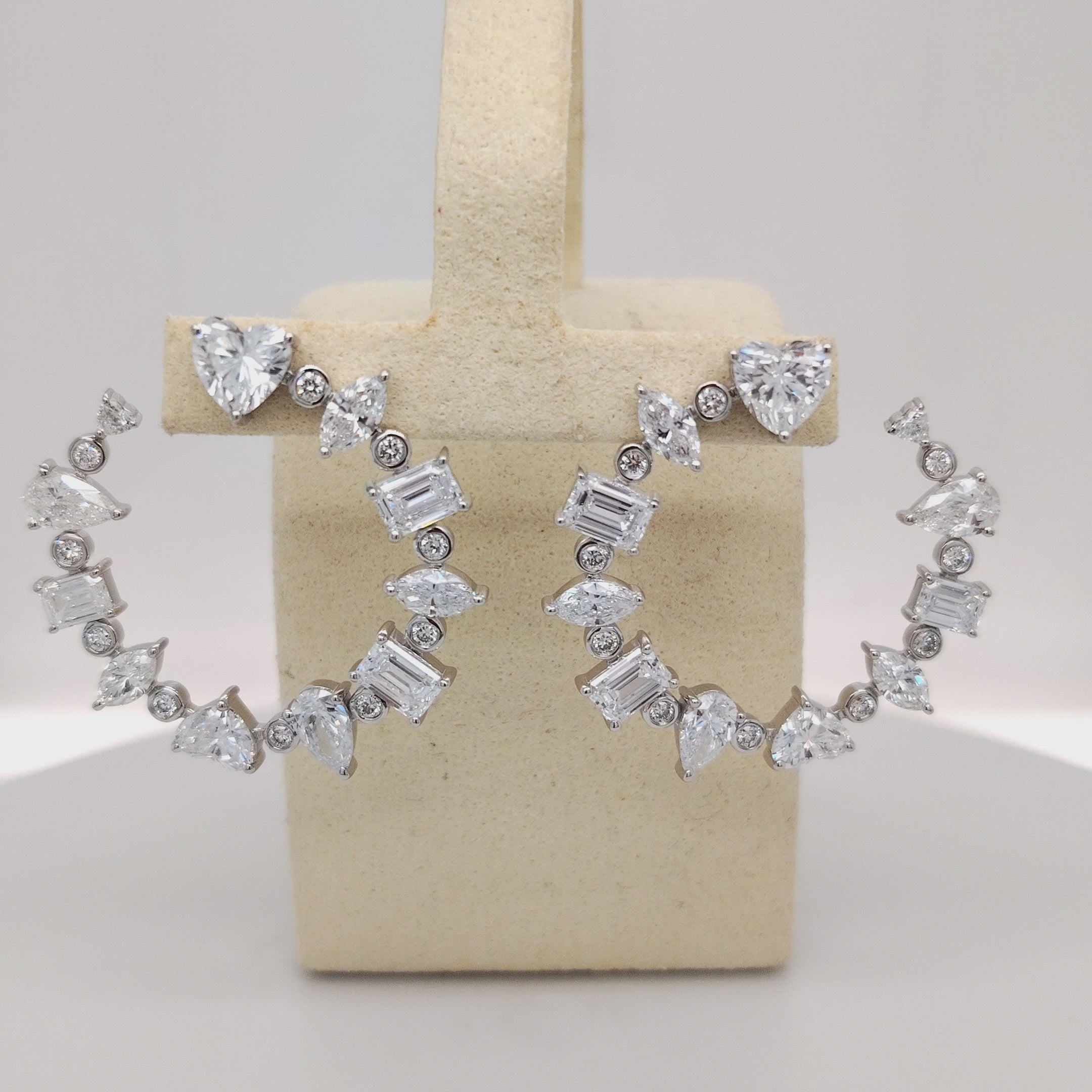 Aurora Cascade Diamond Hoop Earrings