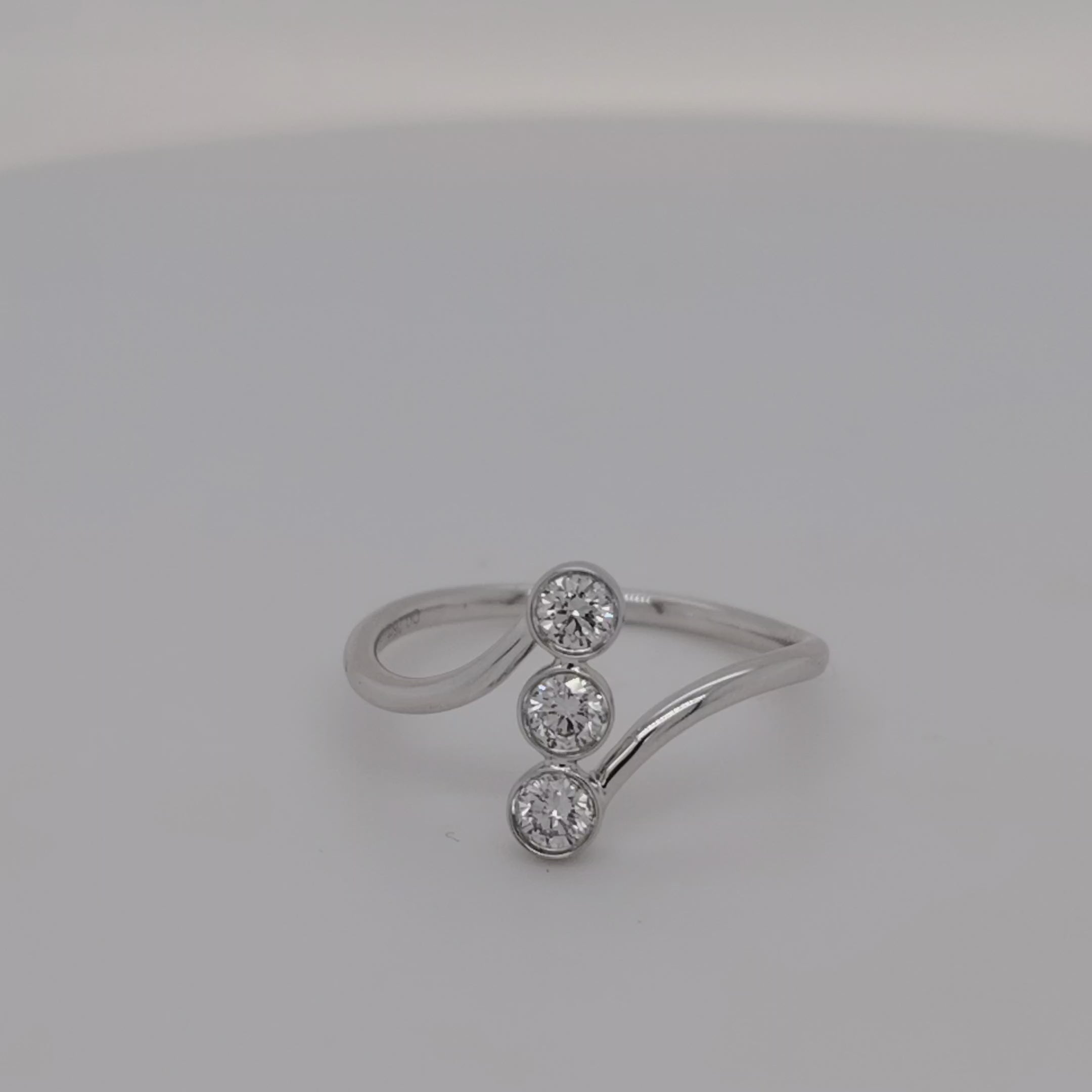 Trilogy Diamond Curve Ring