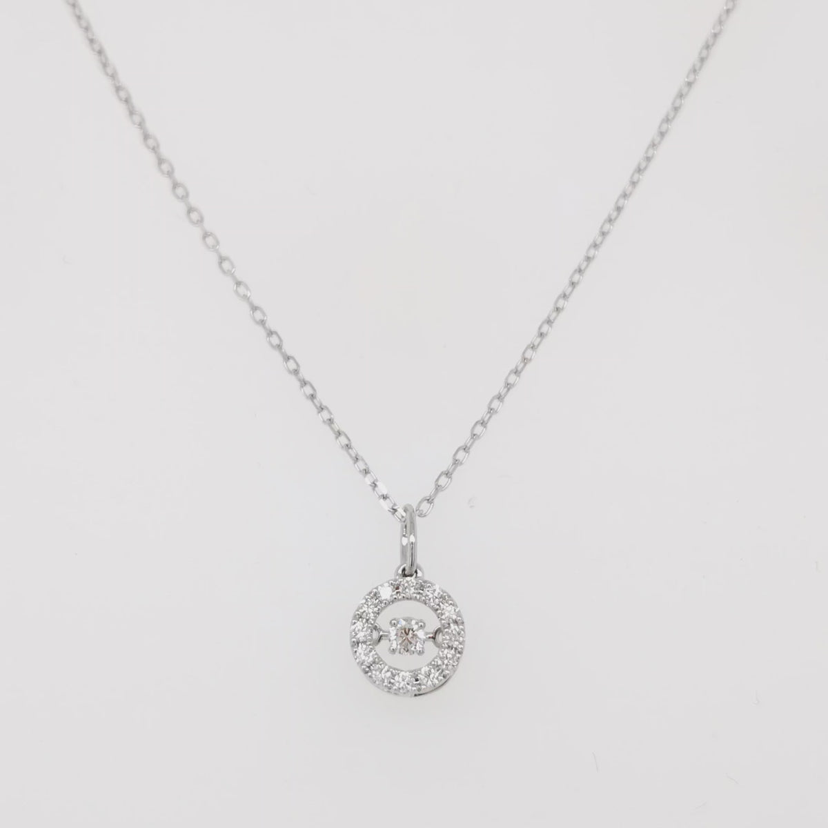 Dancing Diamond Halo Pendant