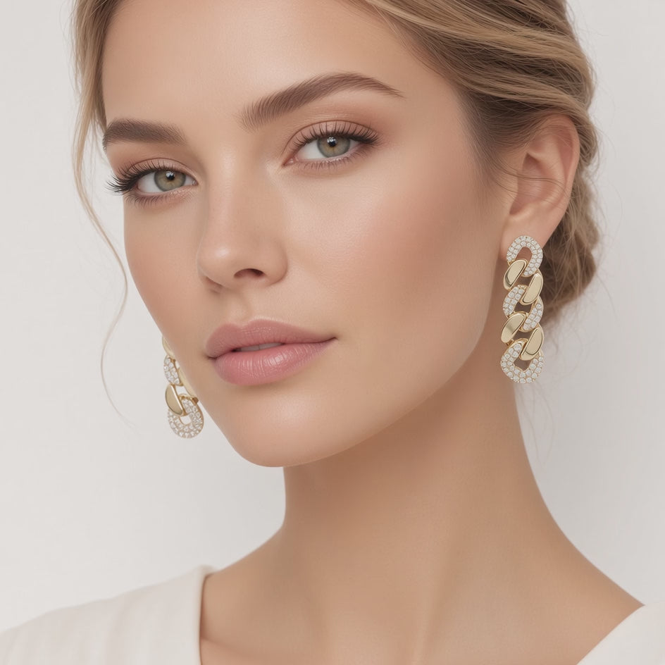 Luxe Interlocking Link Drop Earrings