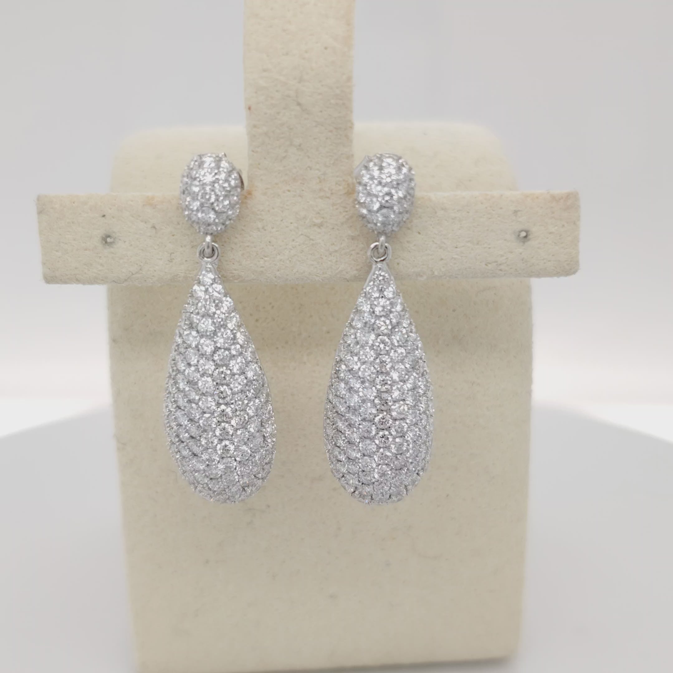 Pavé Teardrop Dangle Earrings