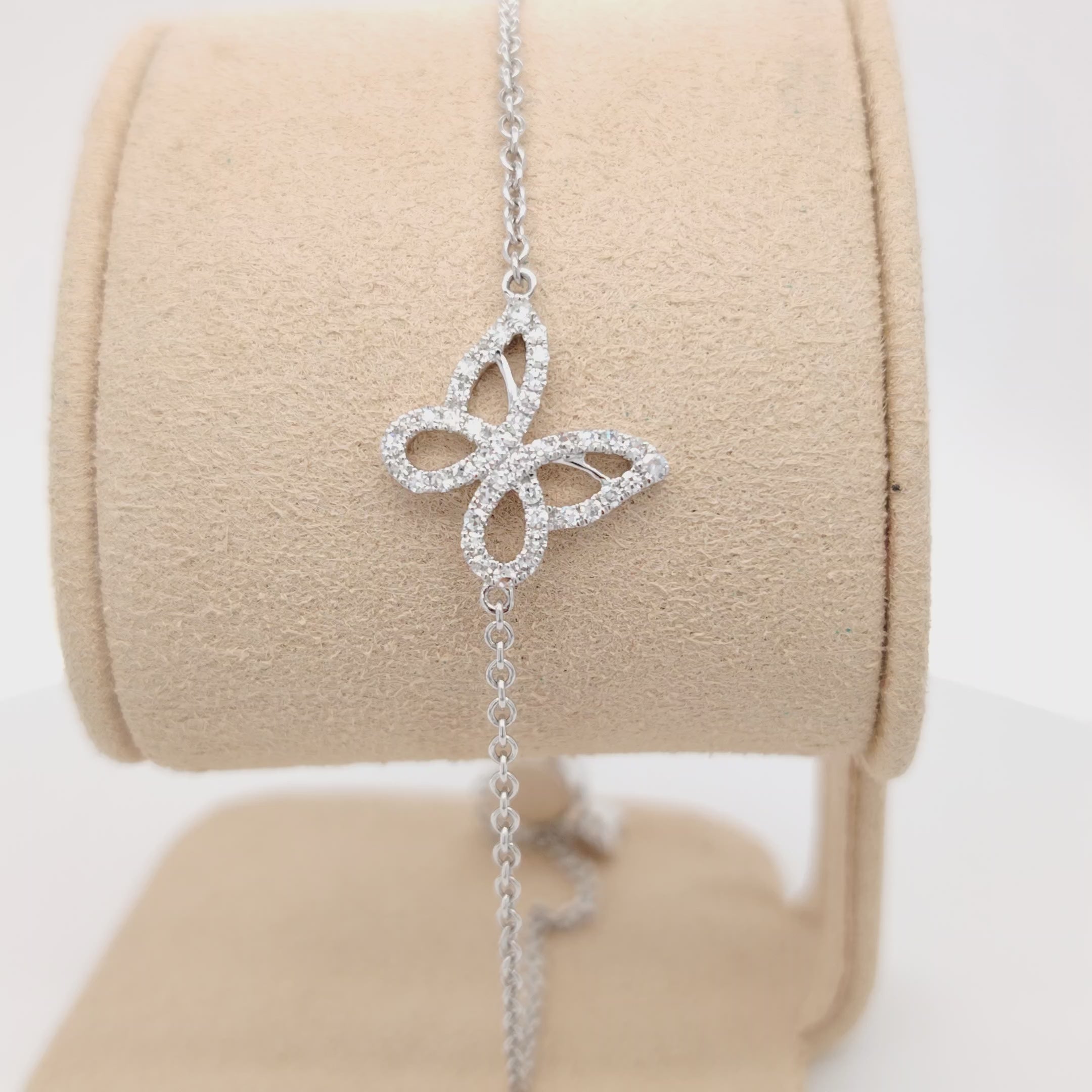 Pavé Diamond Butterfly Chain Bracelet- Adjustable
