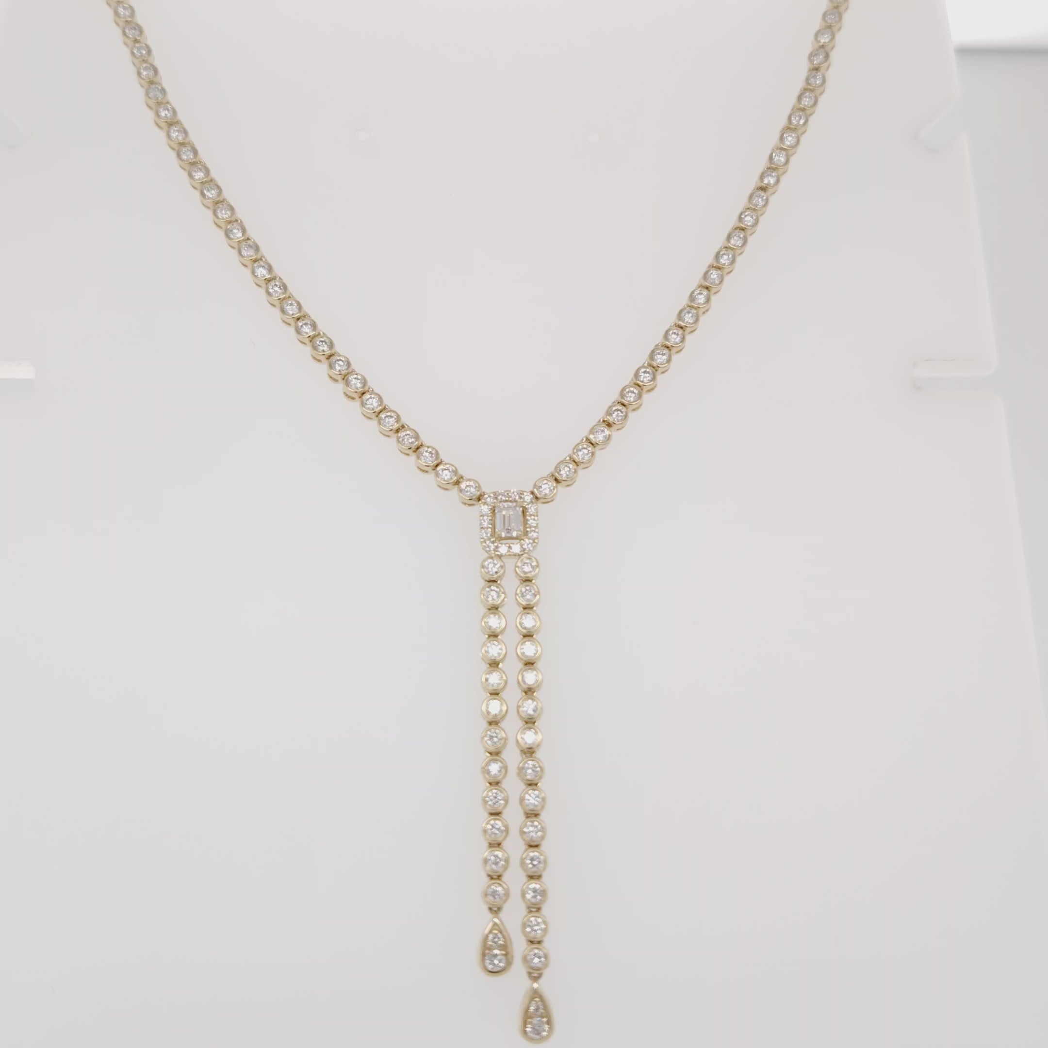 Diamond Drop Lariat Necklace