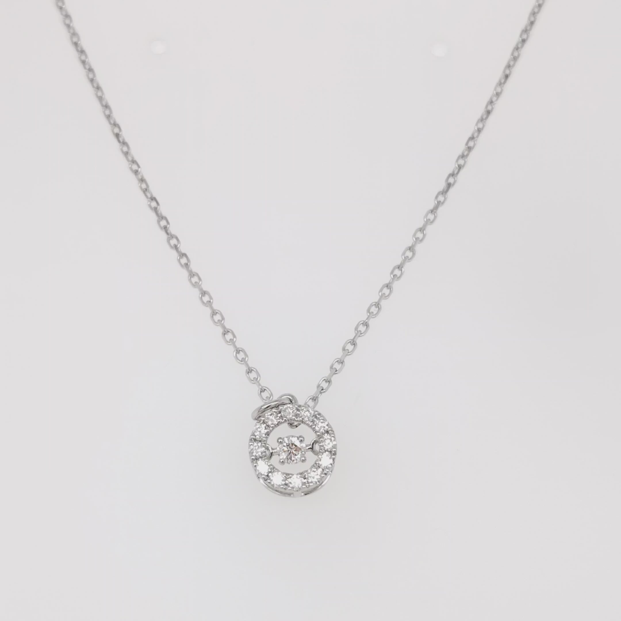 Dancing Diamond Halo Pendant