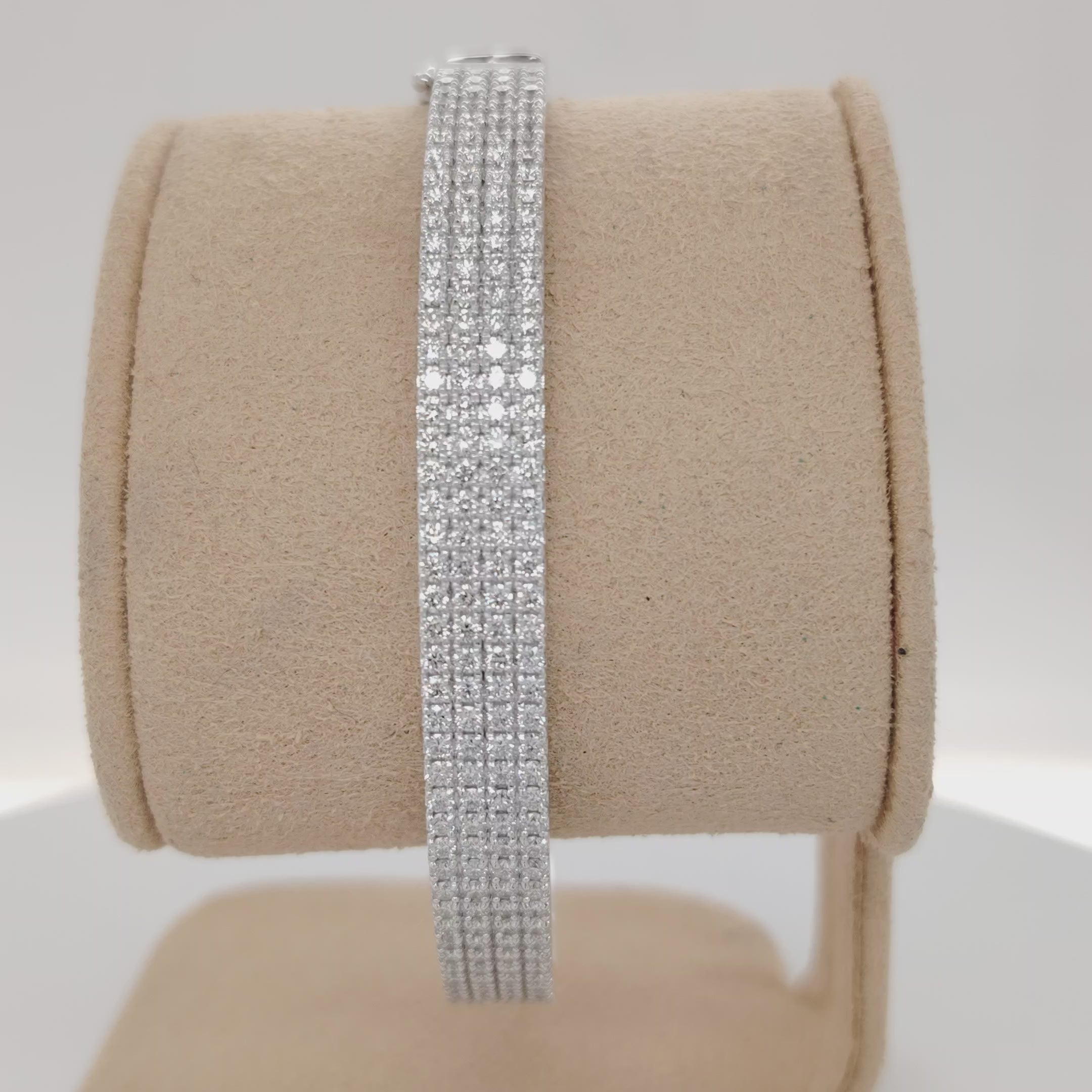 Multi-Row Pavé Diamond Bangle Bracelet
