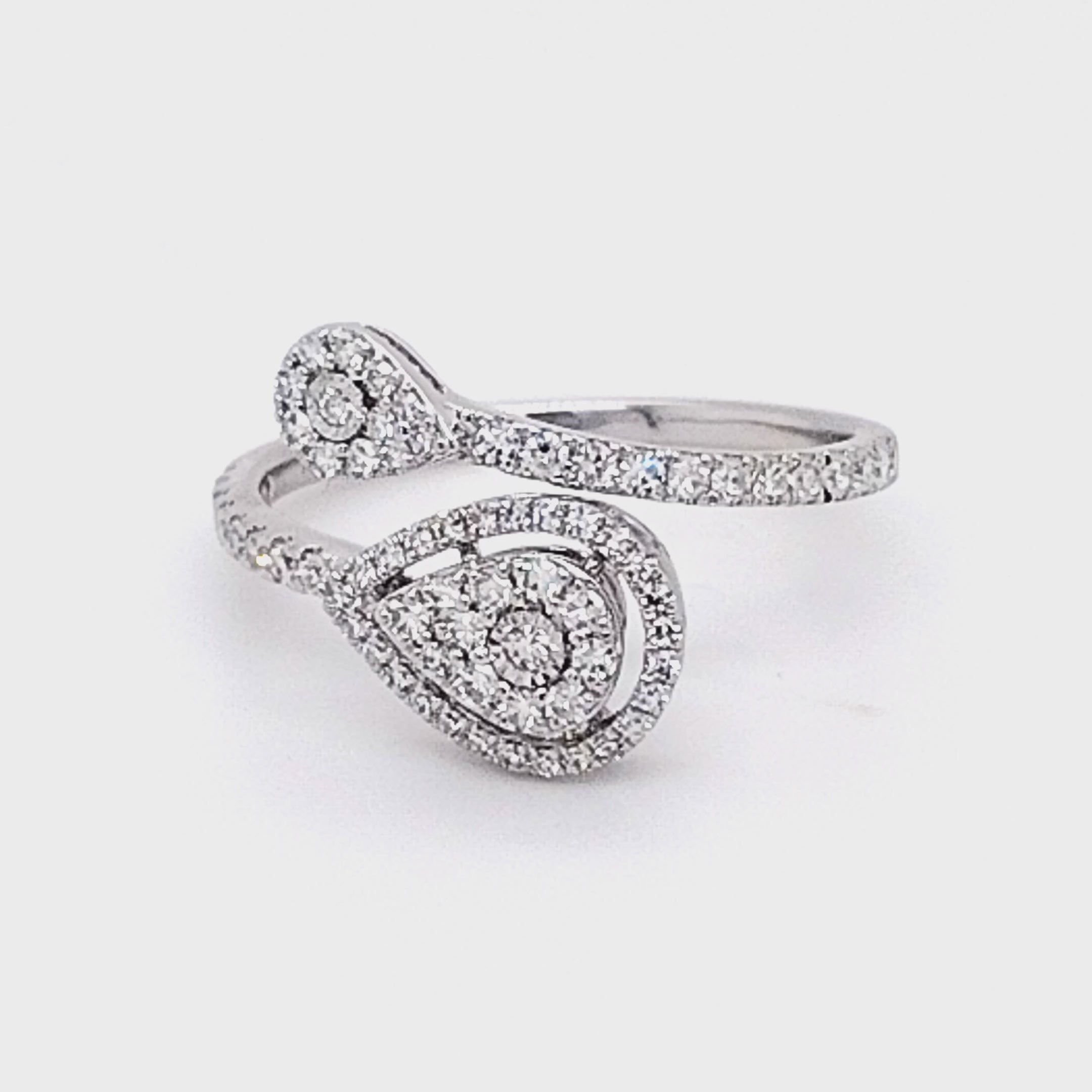 Double Teardrop Diamond Ring