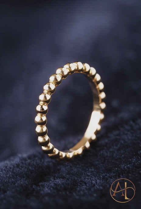 18k Eternal Beaded Gold Ring