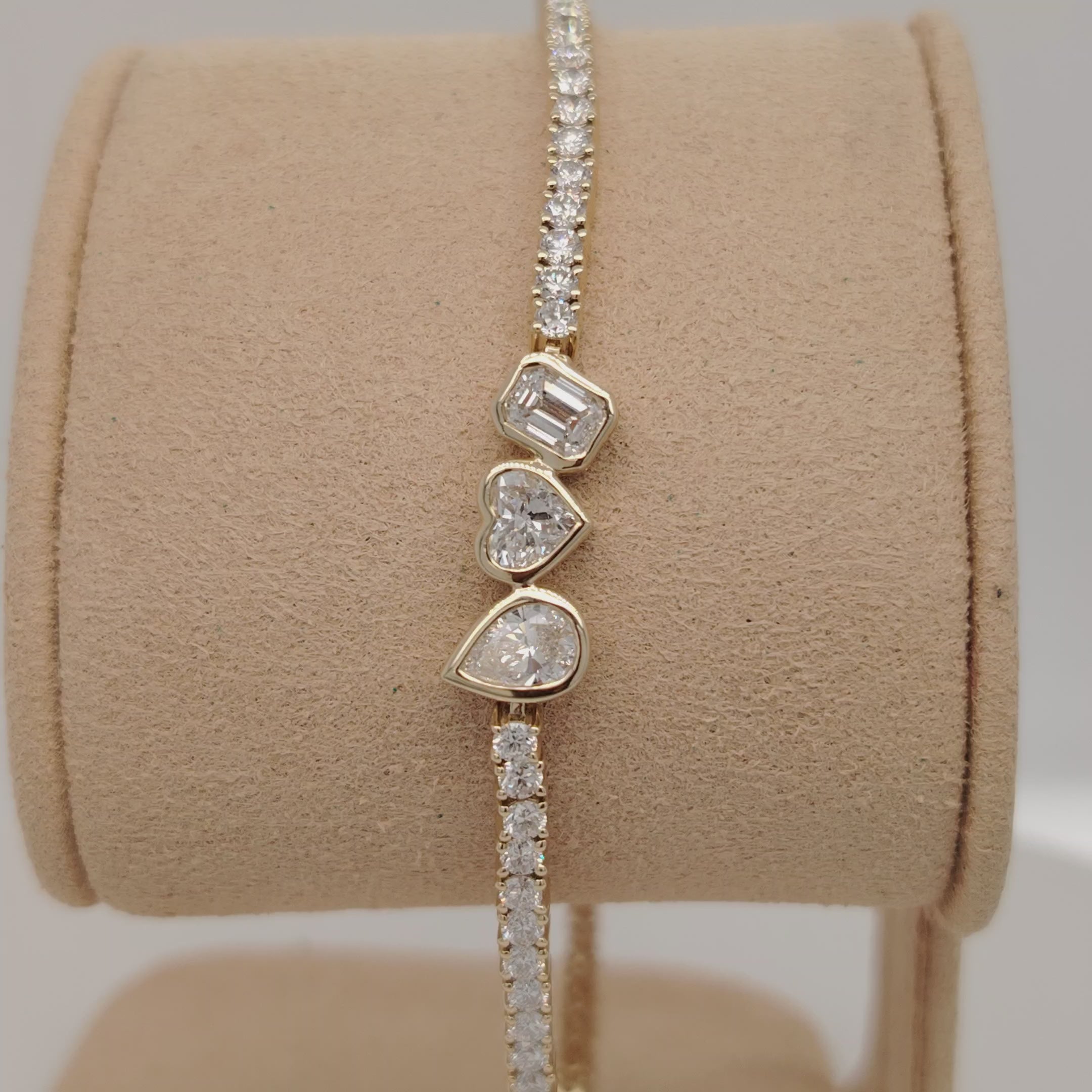 Multi-Shape Gold Tennis Bracelet