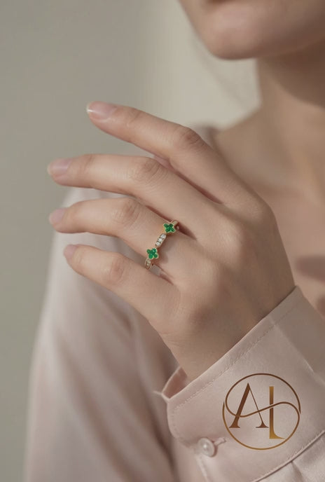 Emerald Blossom Ring
