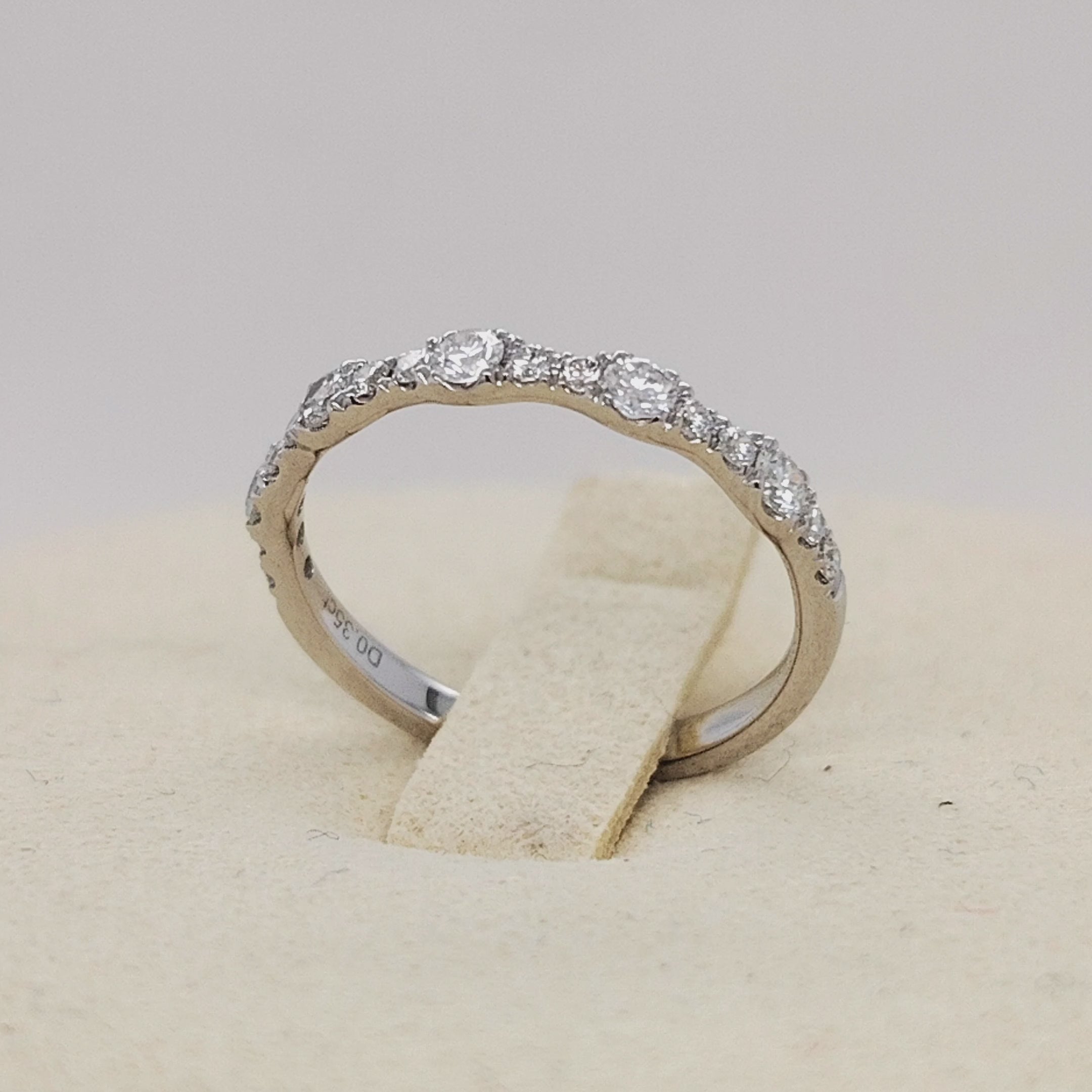 Curved Diamond Wedding Band