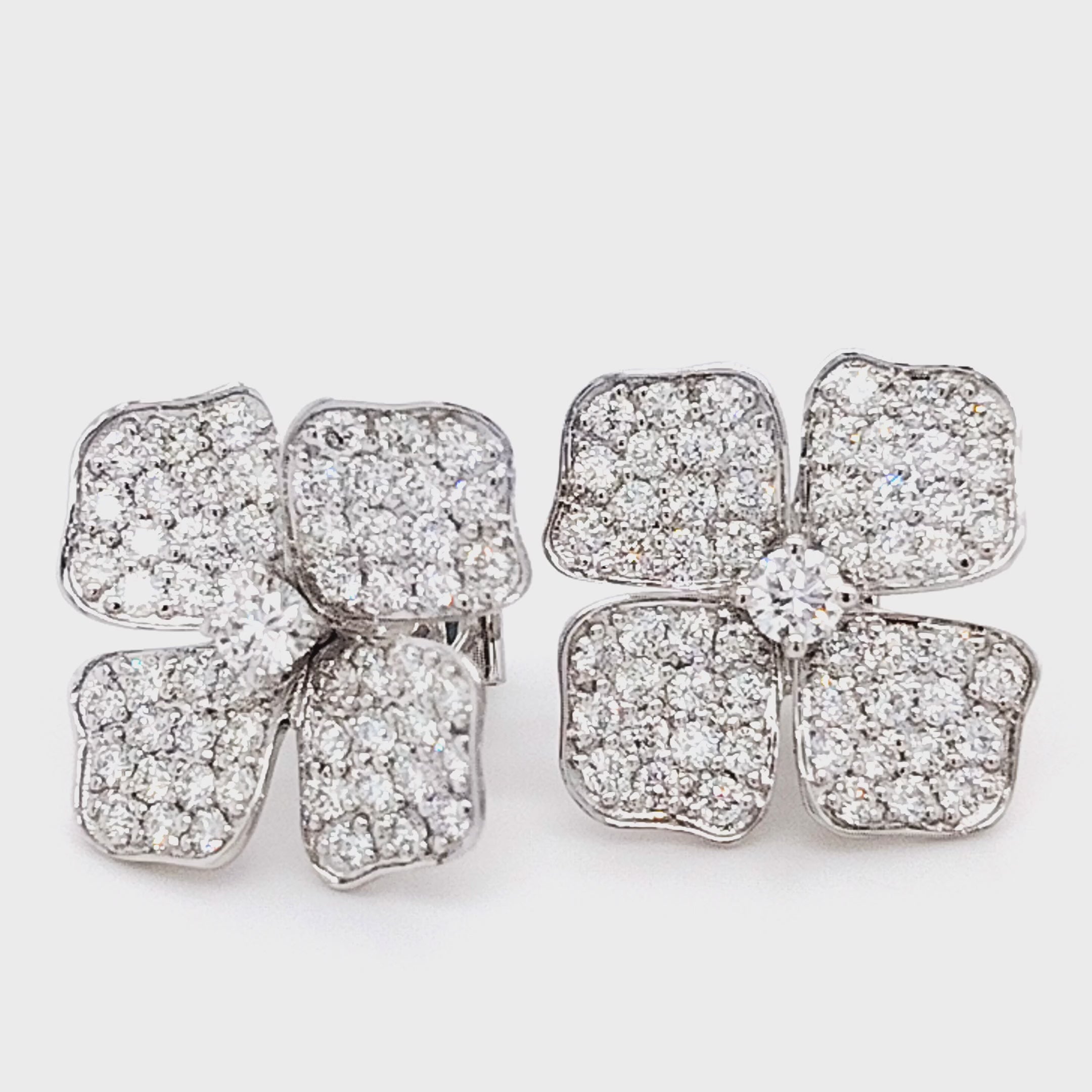 Pavé Flower Stud Earrings