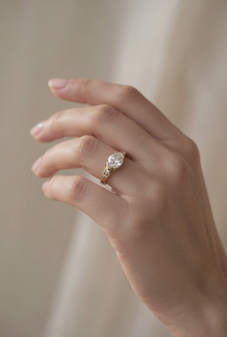 Celestial Oval Diamond Ring