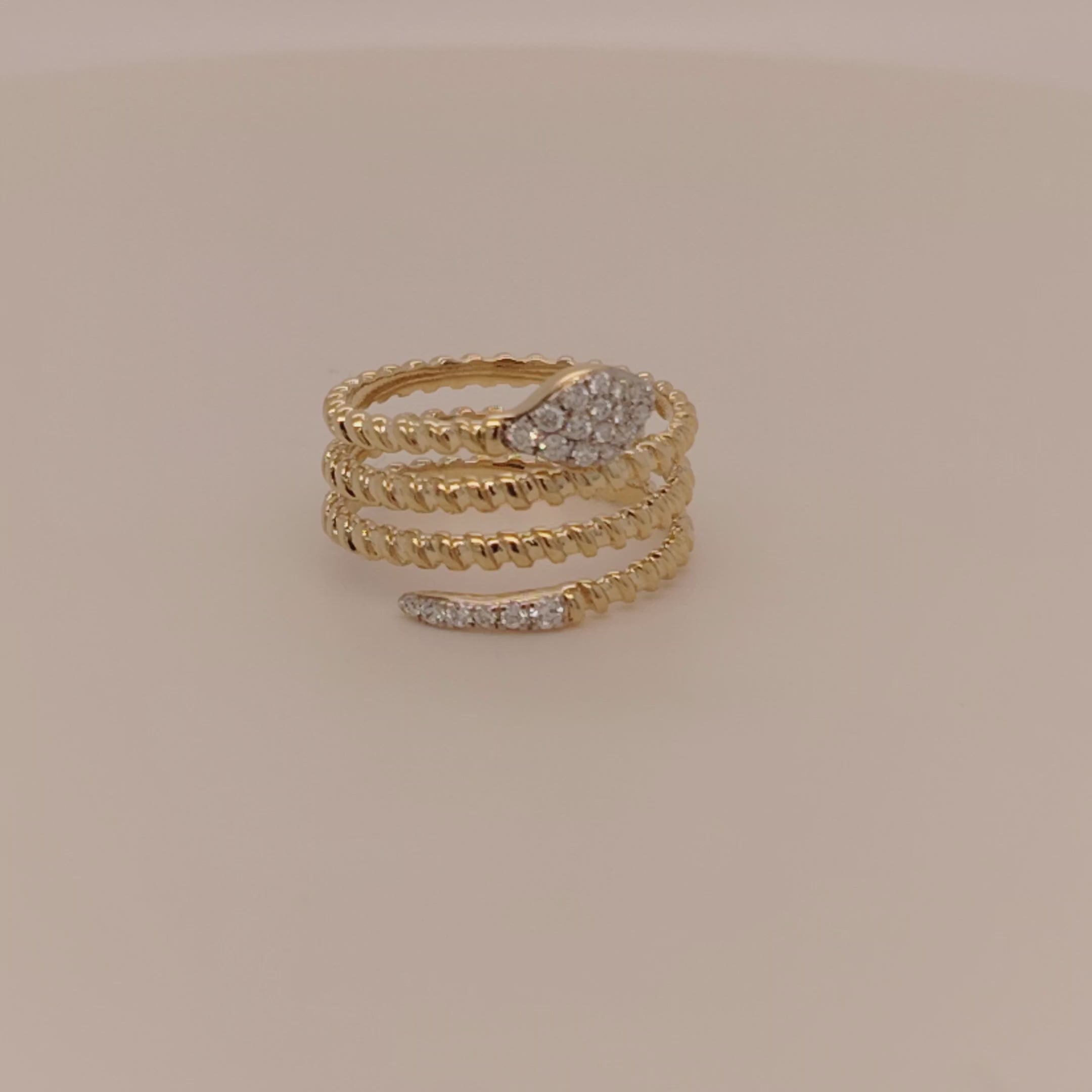 Serpentine Elegance Diamond Ring