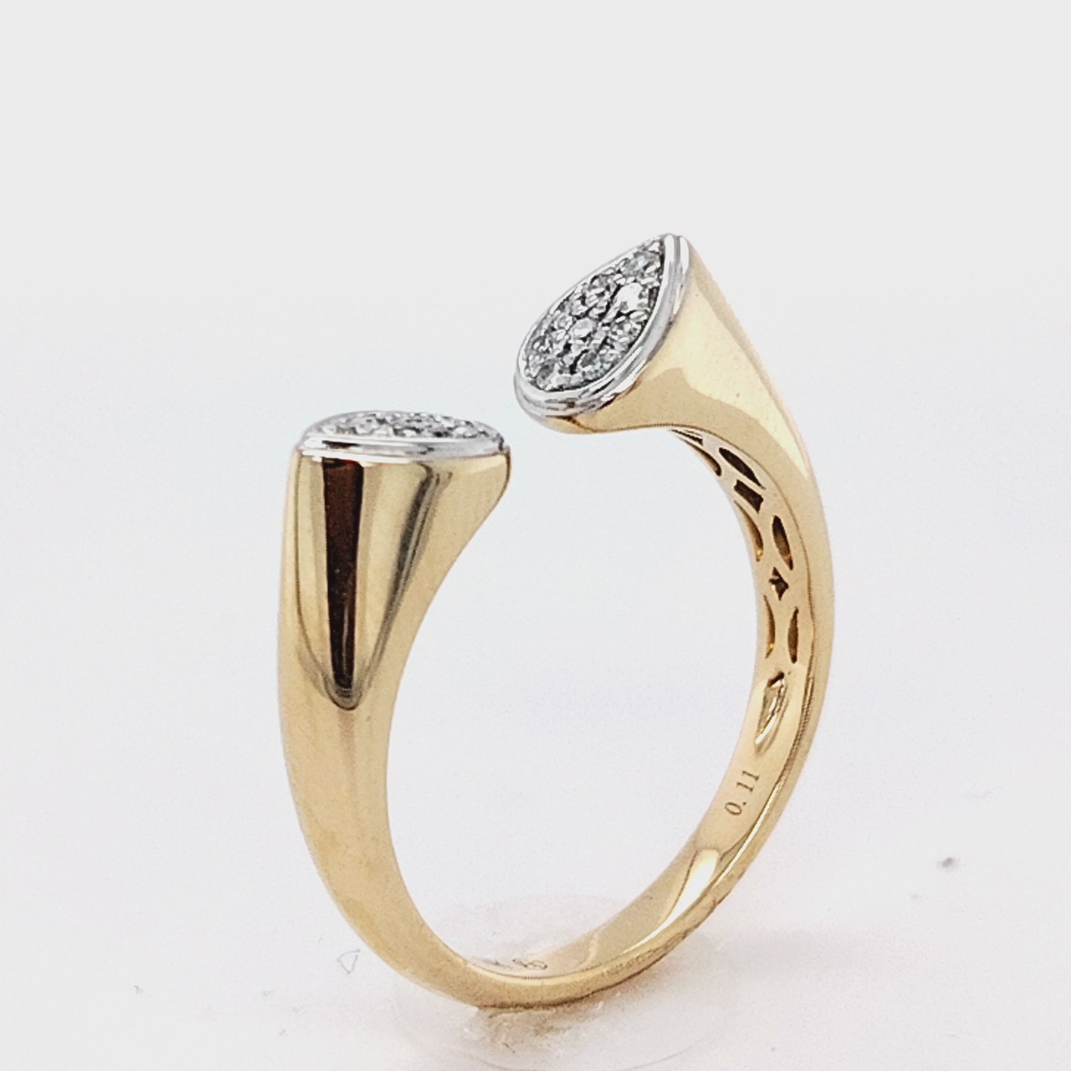 Diamond Teardrop Open Ring