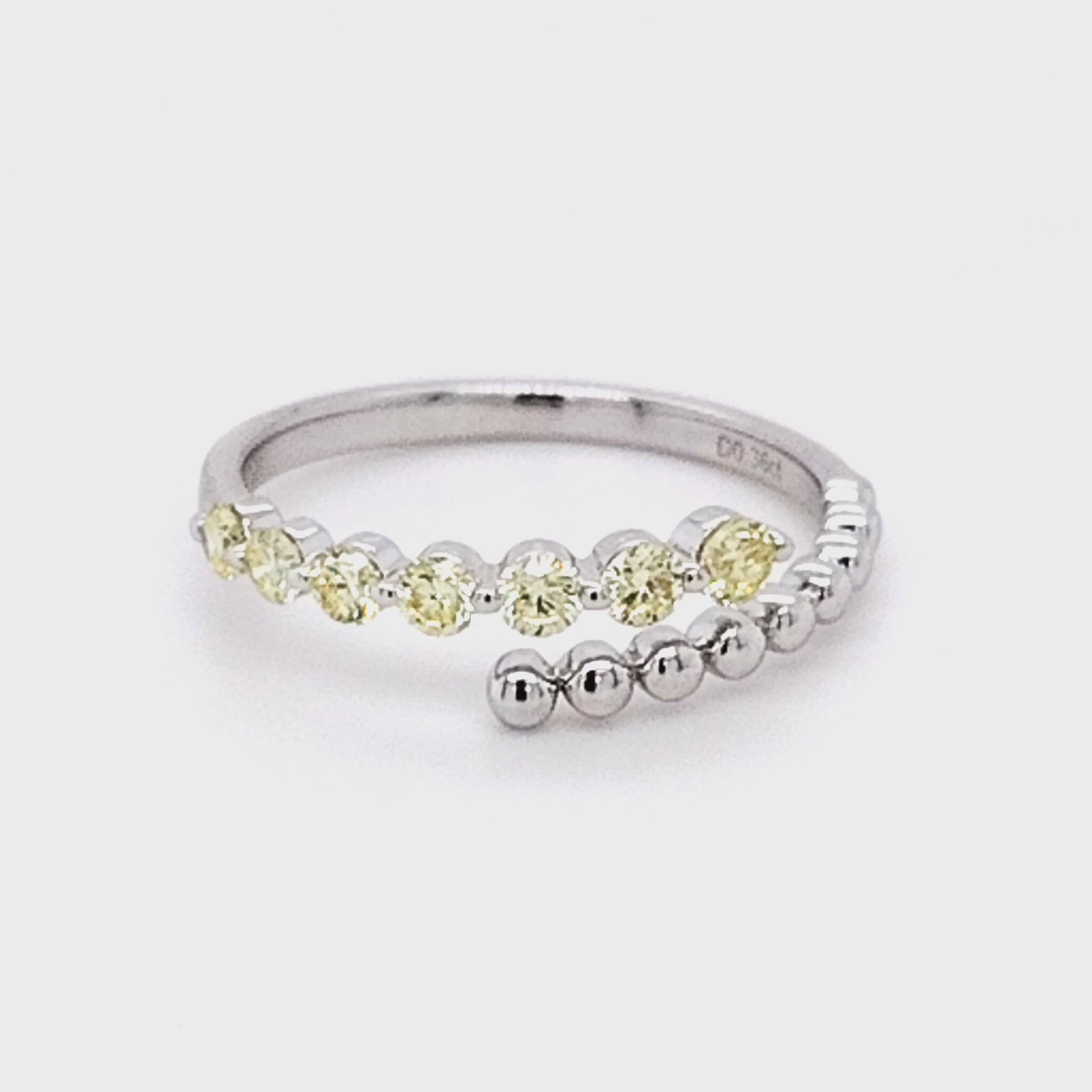Fancy Diamond & Bead Double Row Ring