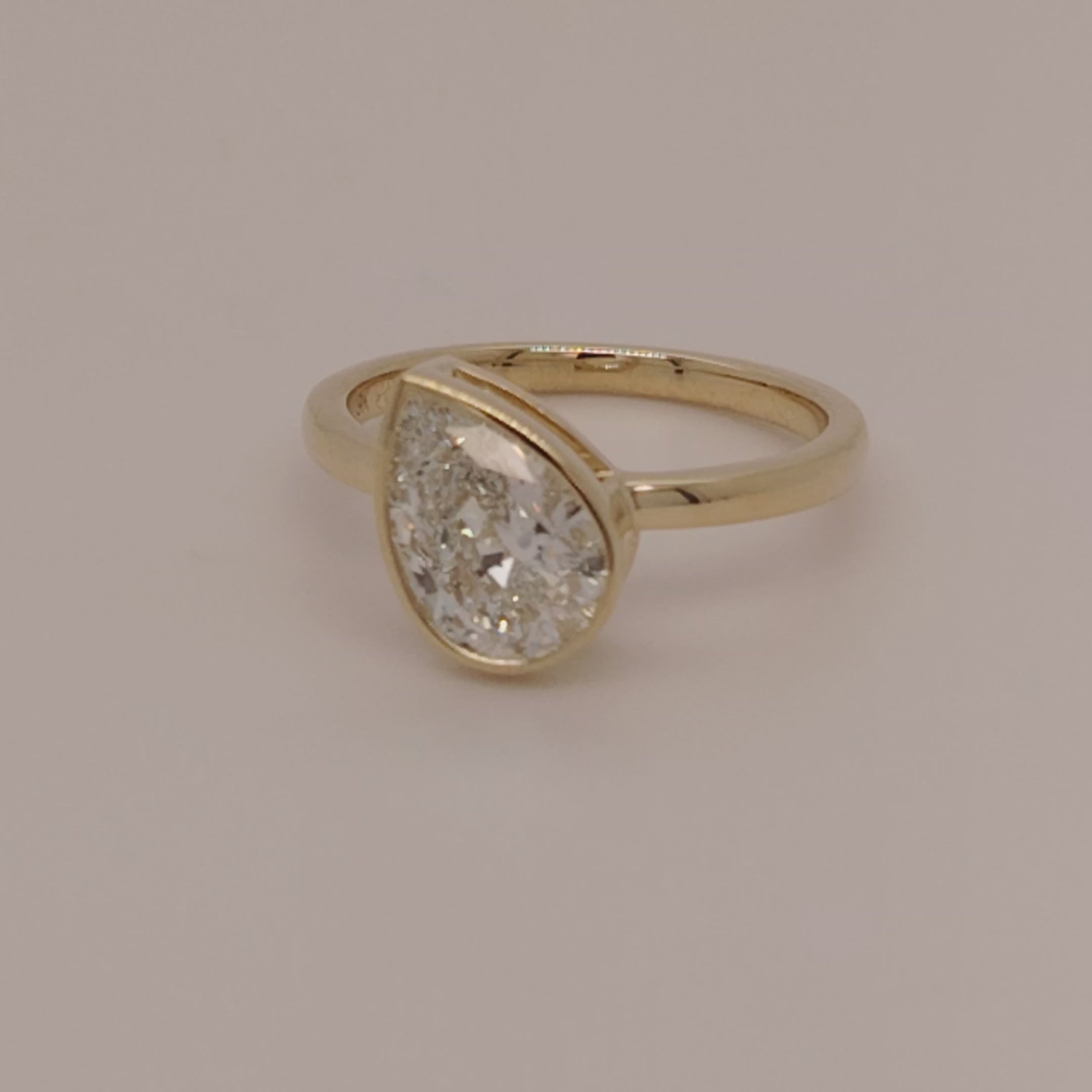 Lab Grown Diamond Pear Solitaire Ring