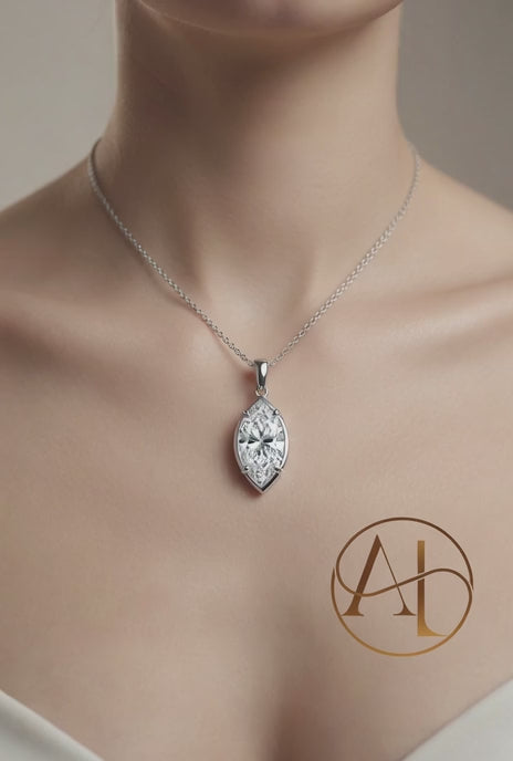 Marquise Solitaire Diamond Pendant