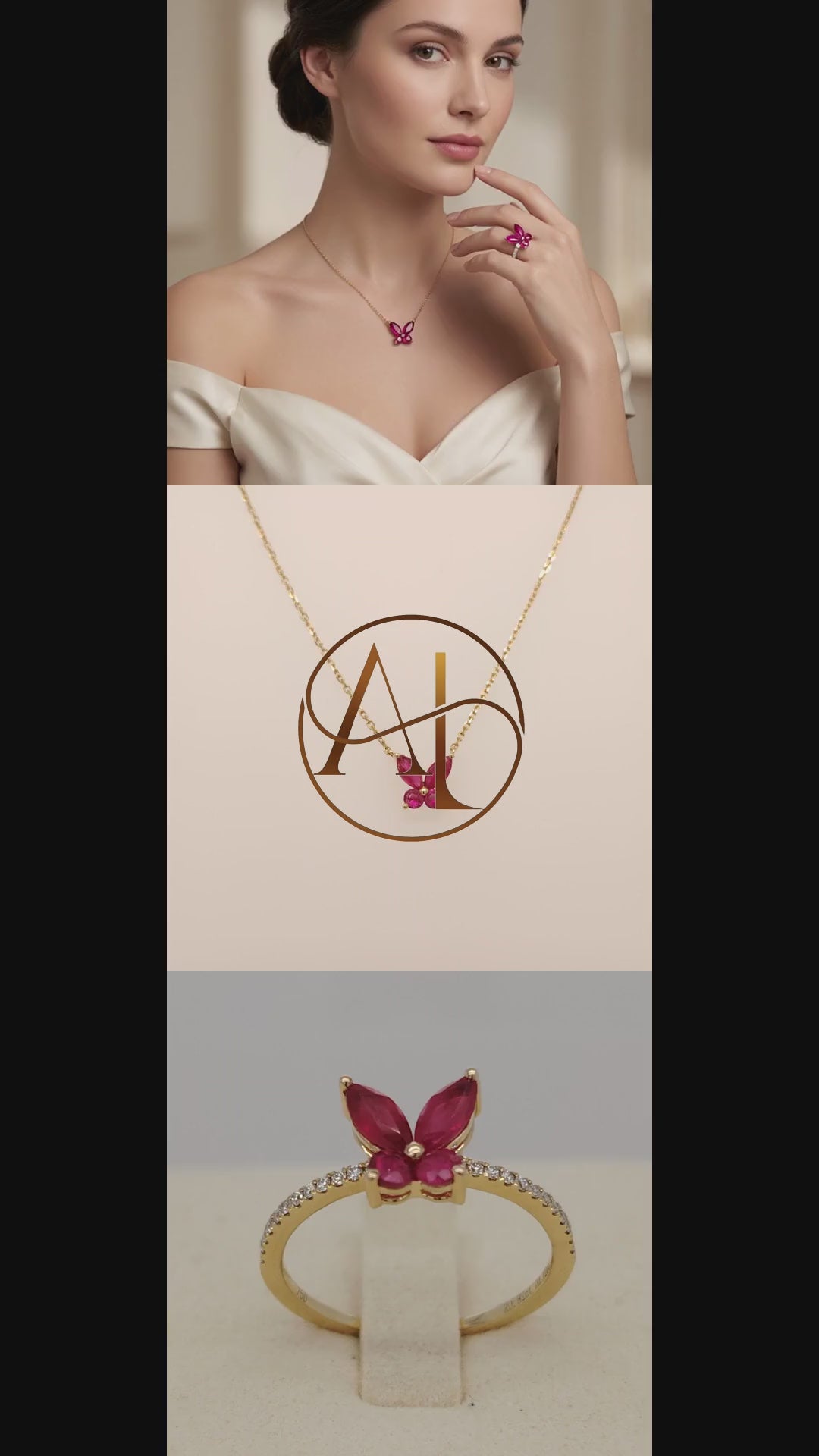 Butterfly Bliss Necklace with Ruby