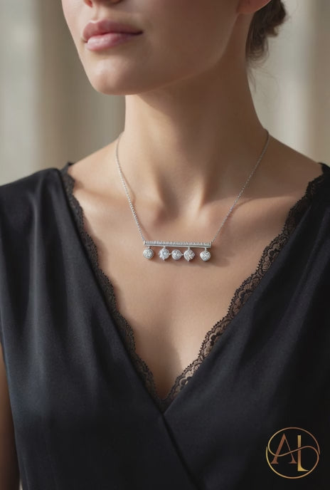 Diamond Fringe Bar Necklace