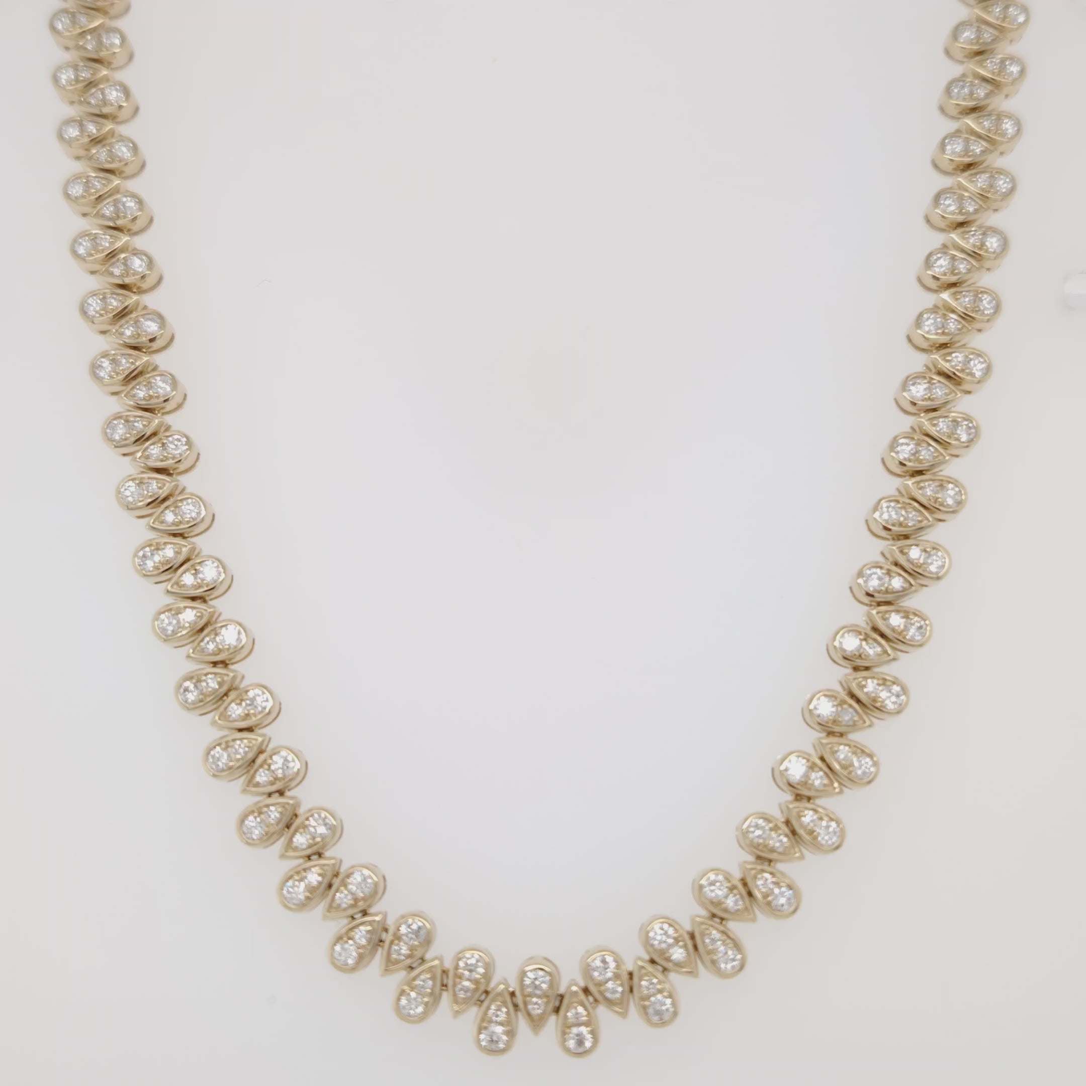 Cascading Teardrop Diamond Necklace