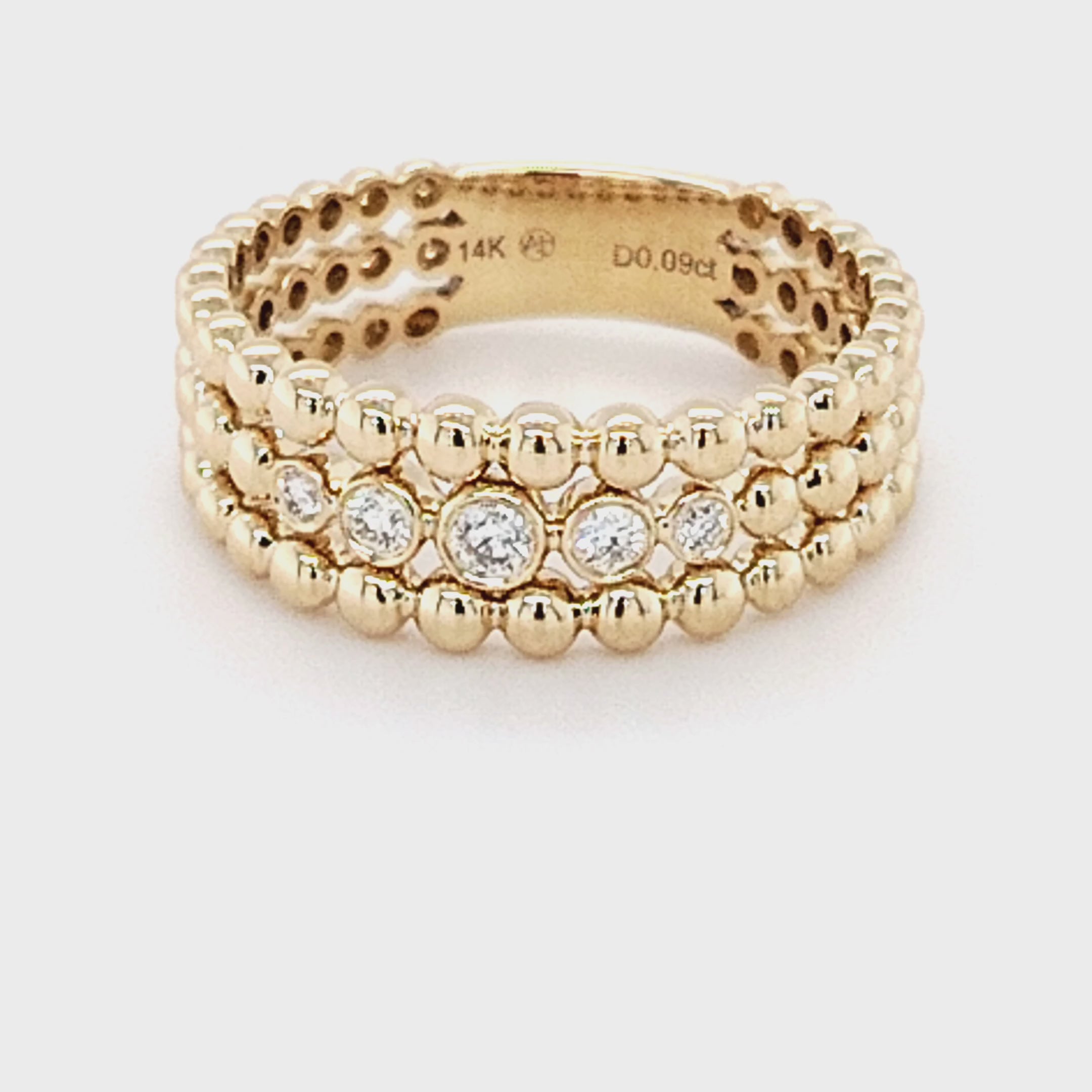 Bezel Diamond Triple Stack Ring