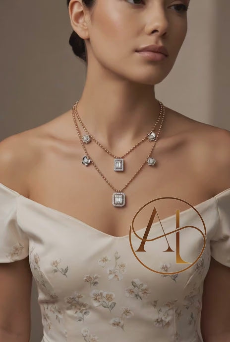 Exquisite Double Charm with Butterfly Necklace