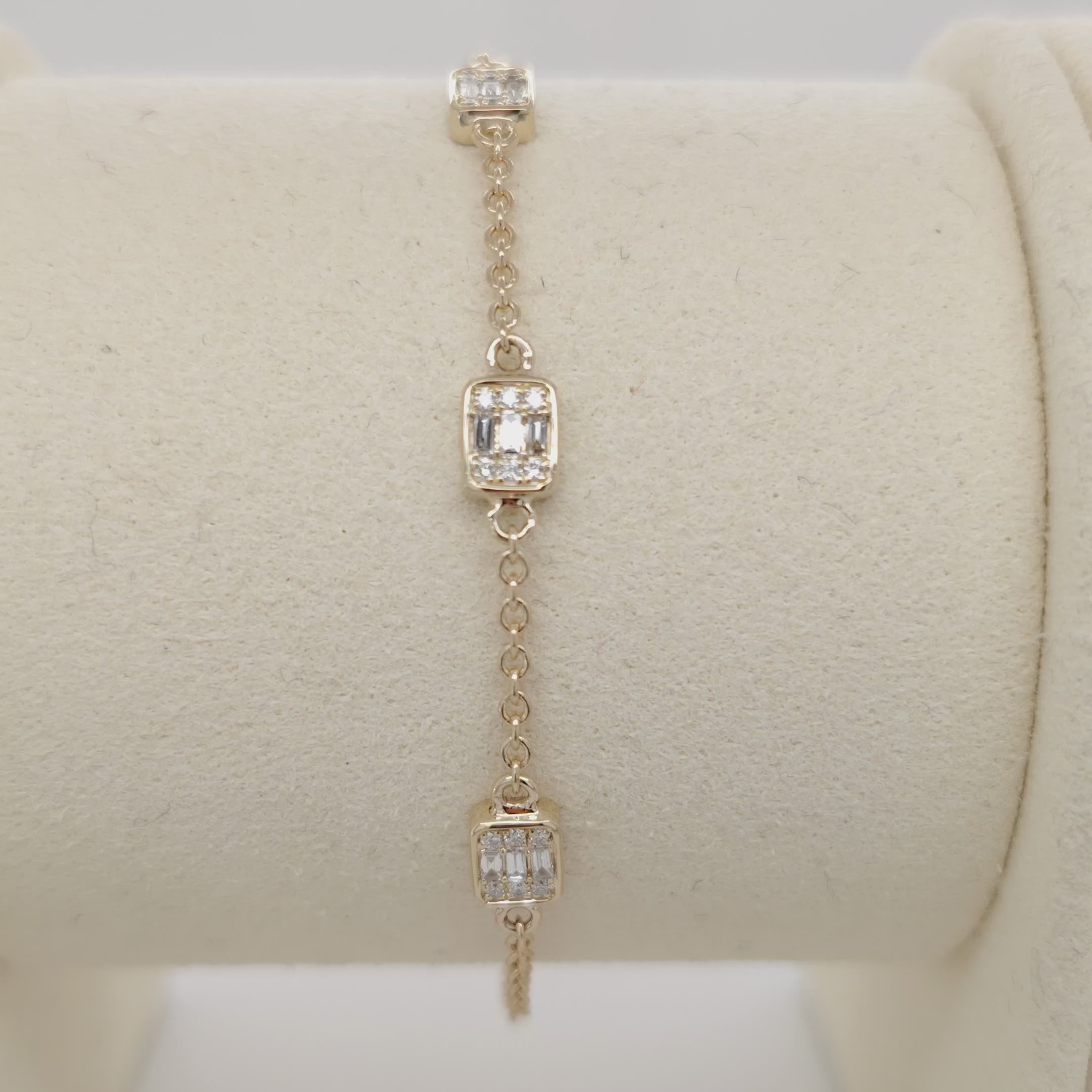 Emerald-Cut Station Chain Bracelet