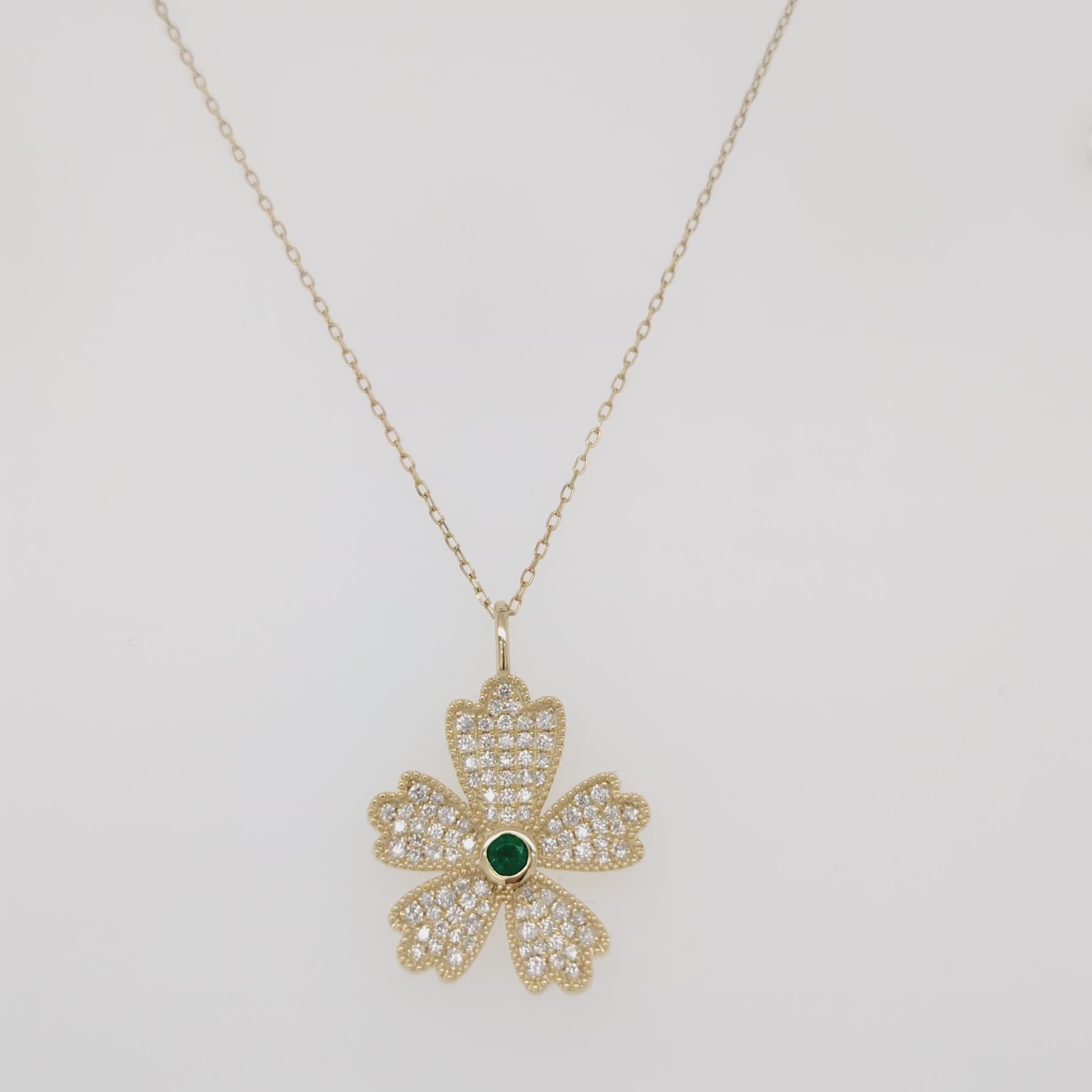 Emerald Bloom Diamond Pendant