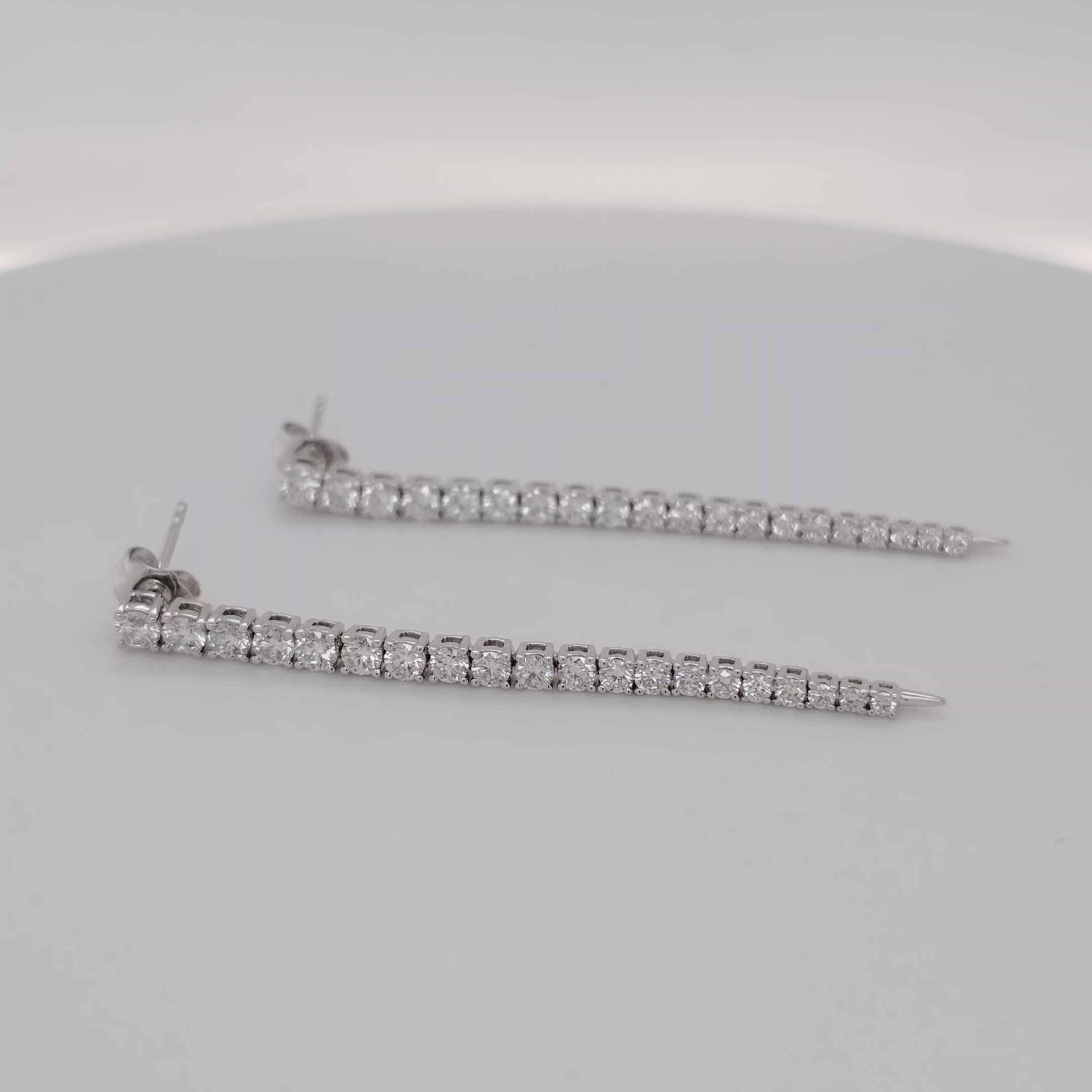 Diamond Bar Dangle Earrings