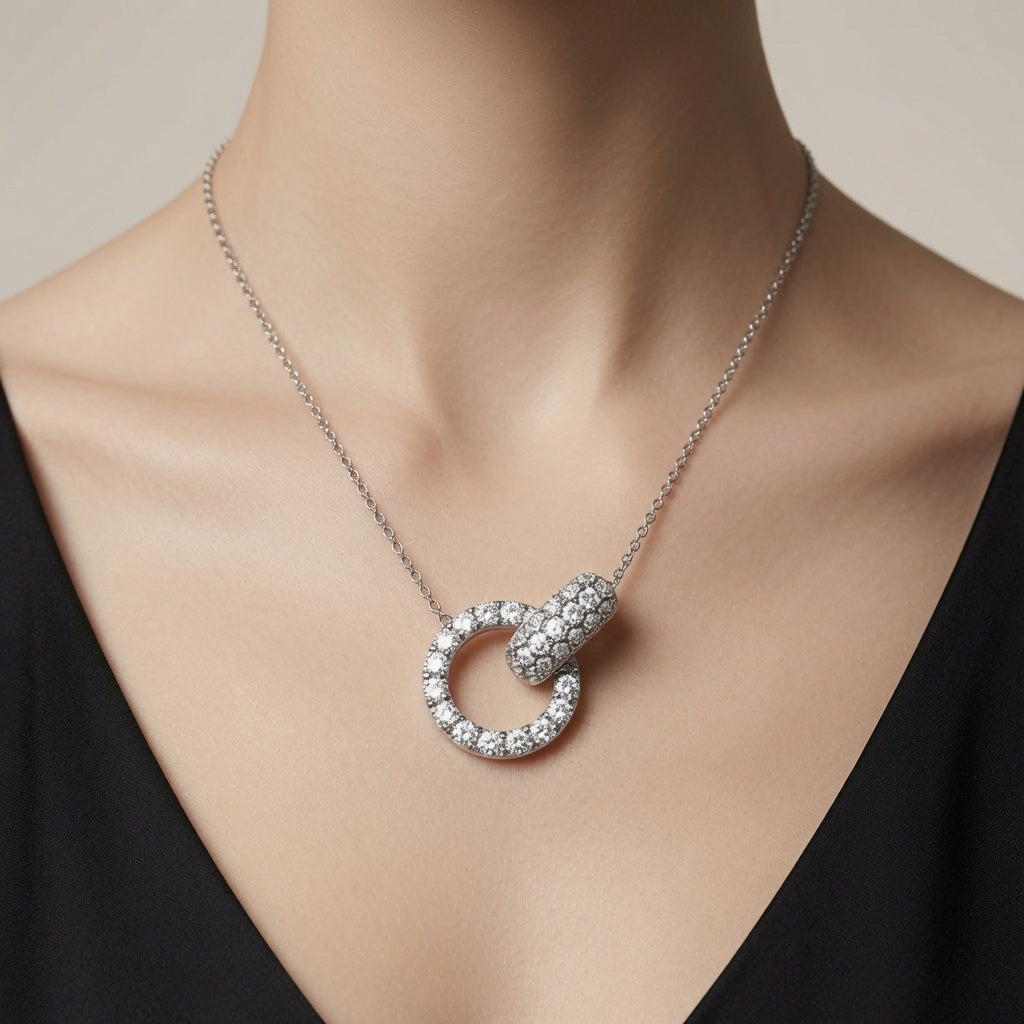 Interlocking Circle Diamond Necklace