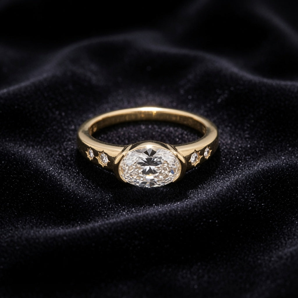 Celestial Oval Diamond Ring